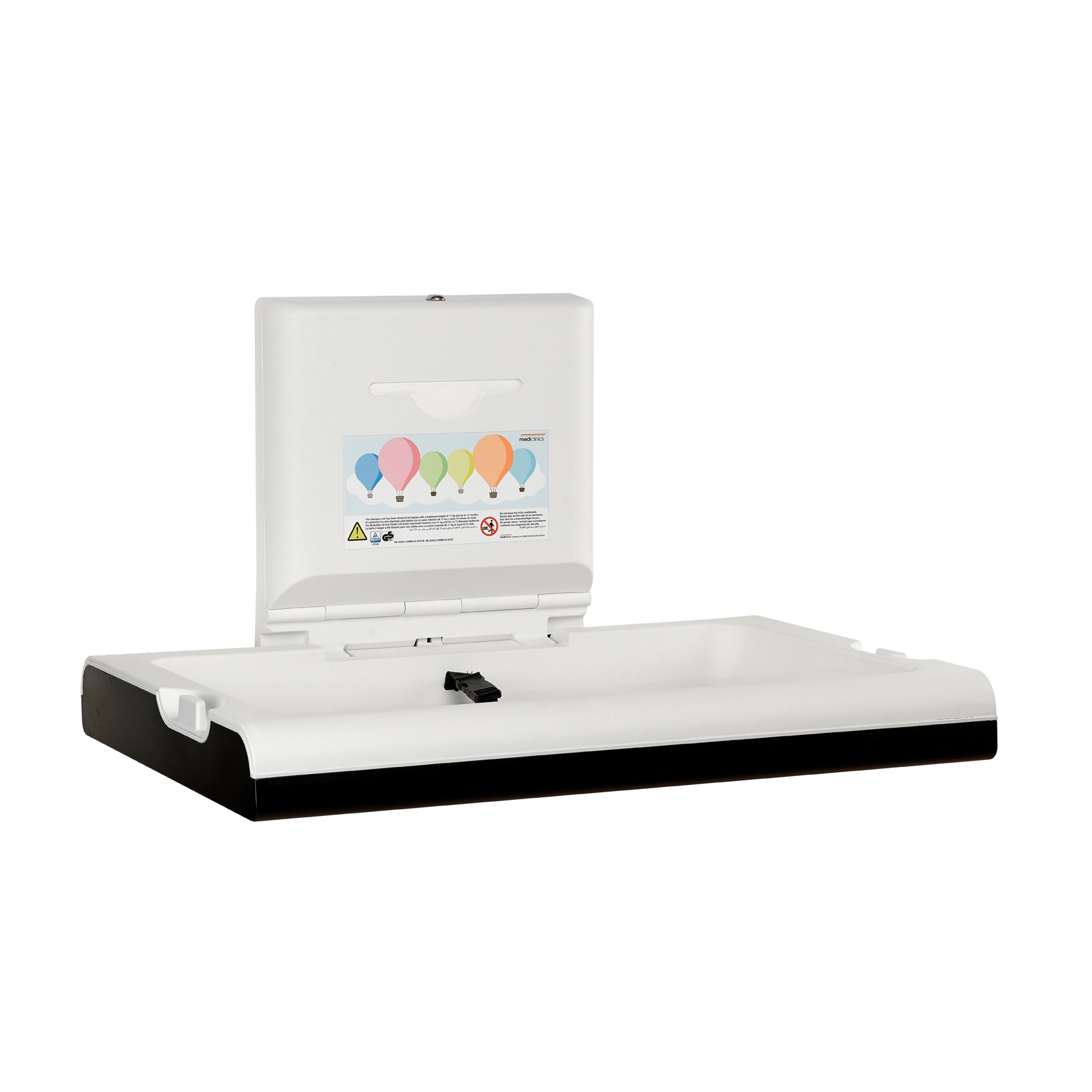Mostra il prodotto Horizontal Baby Changing Station with Ionizer | BabyMedi | CP0016HCSB-I matte black finish del produttore Mediclinics