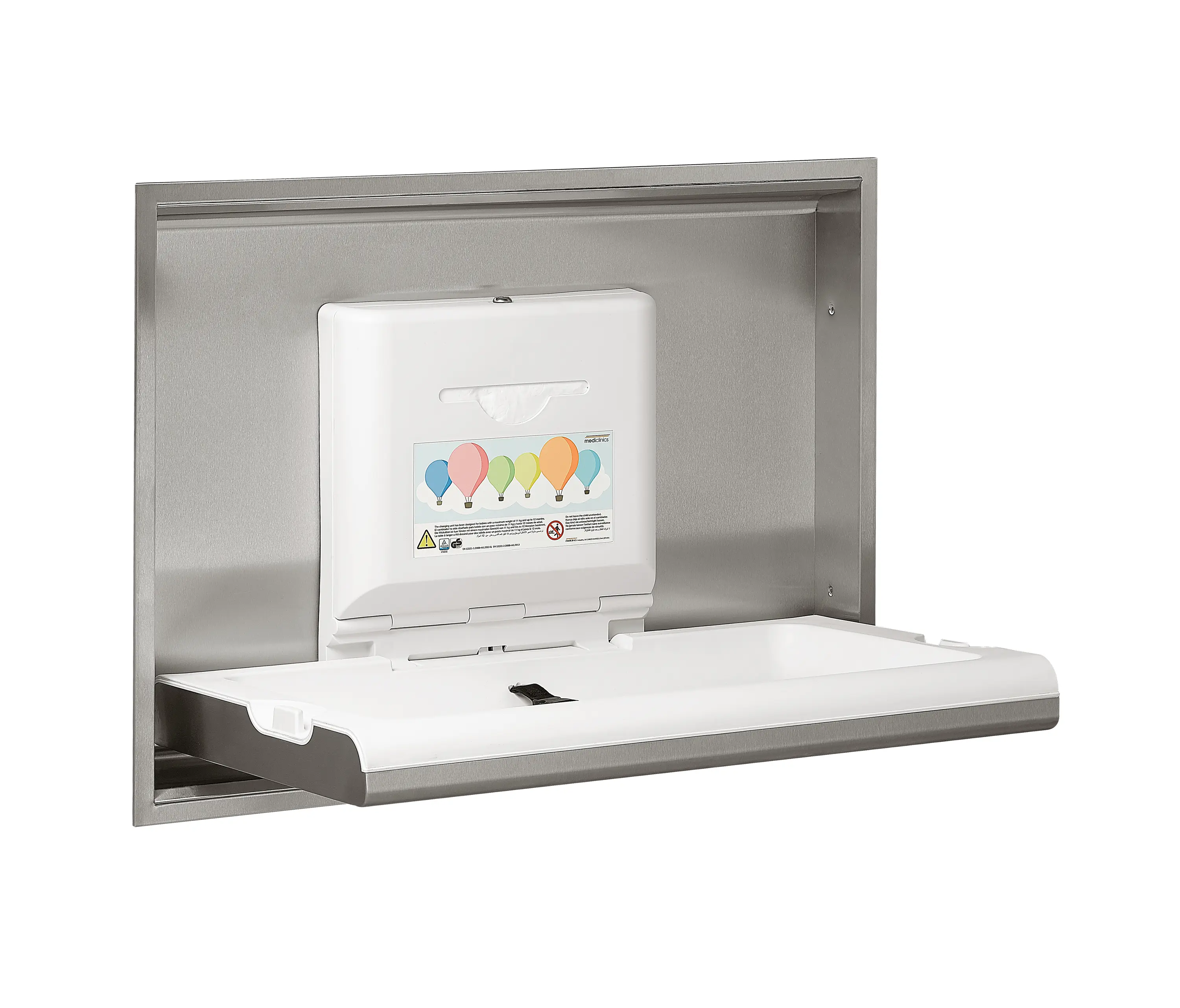 Mediclinics - Kit to recess the horizontal Baby Changing Stations KT0016HCS | BabyMedi | Satin finish