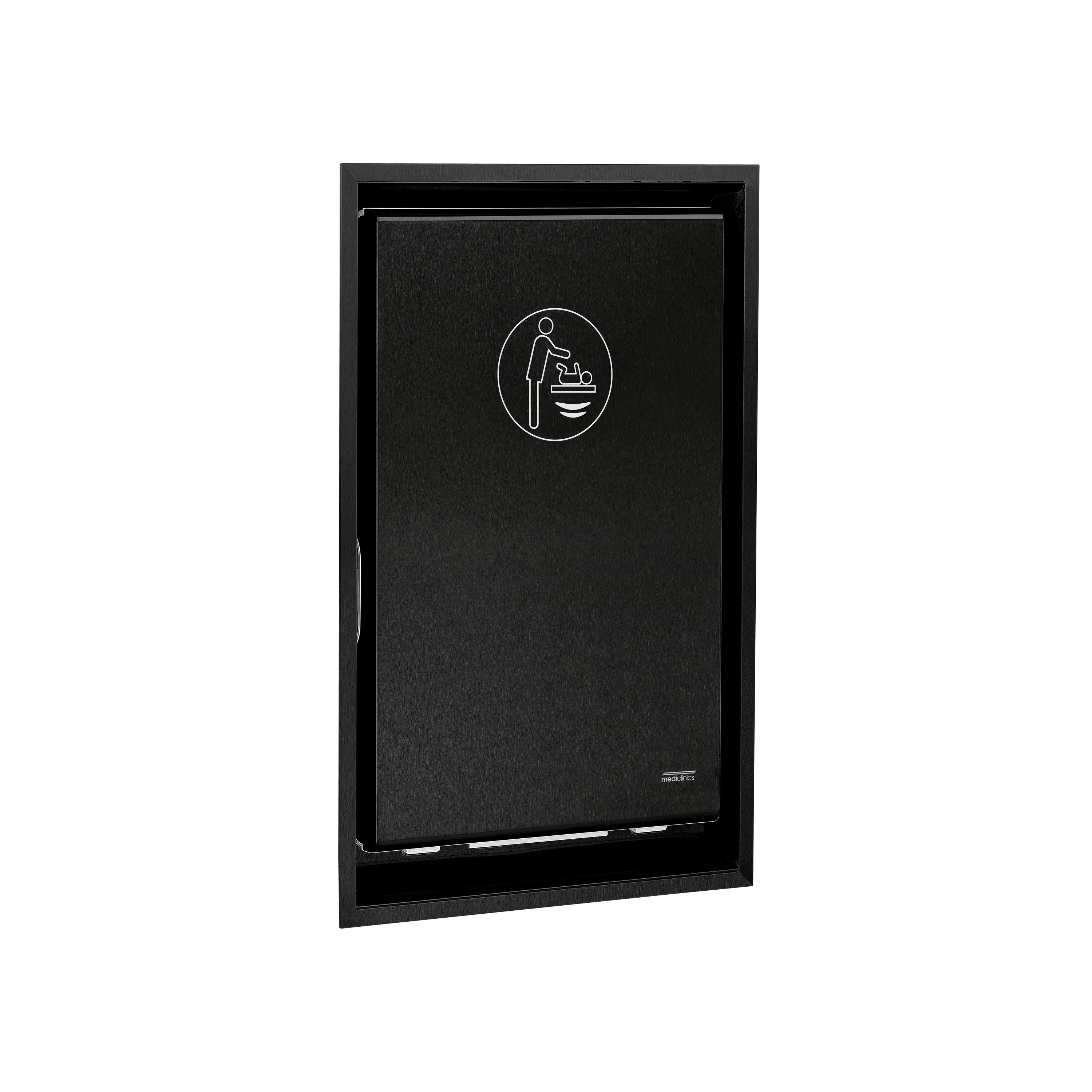 Display product Kit to recess the vertical Baby Changing Stations KT0016HCSB | BabyMedi | Black finish from manufacturer Mediclinics