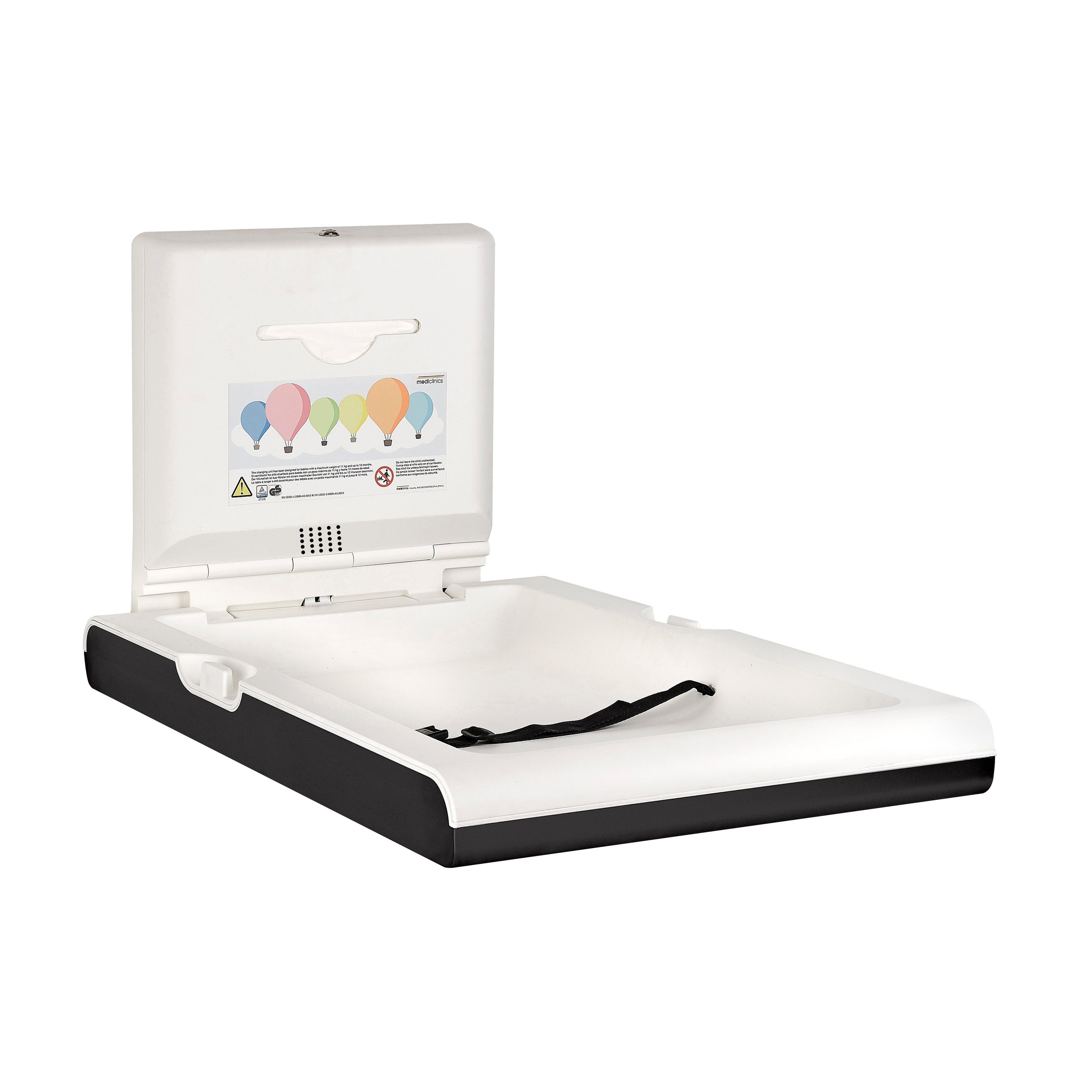 Vertical Baby Changing Station with Ionizer   | BabyMedi  | CP0016VCSB-I Matte black finish