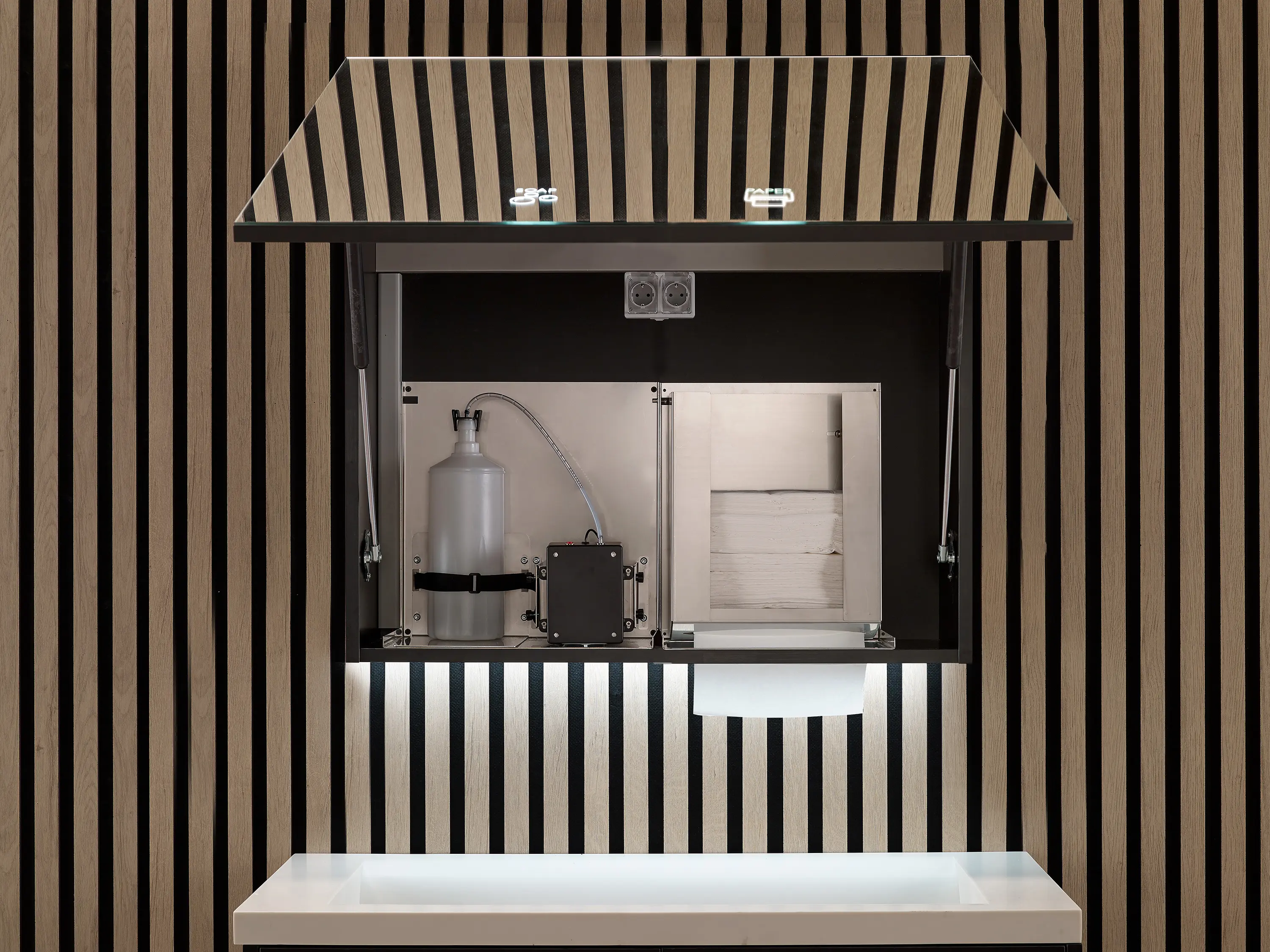 Mediclinics - 2 Module cabinet: Soap + Paper towel BTM 13