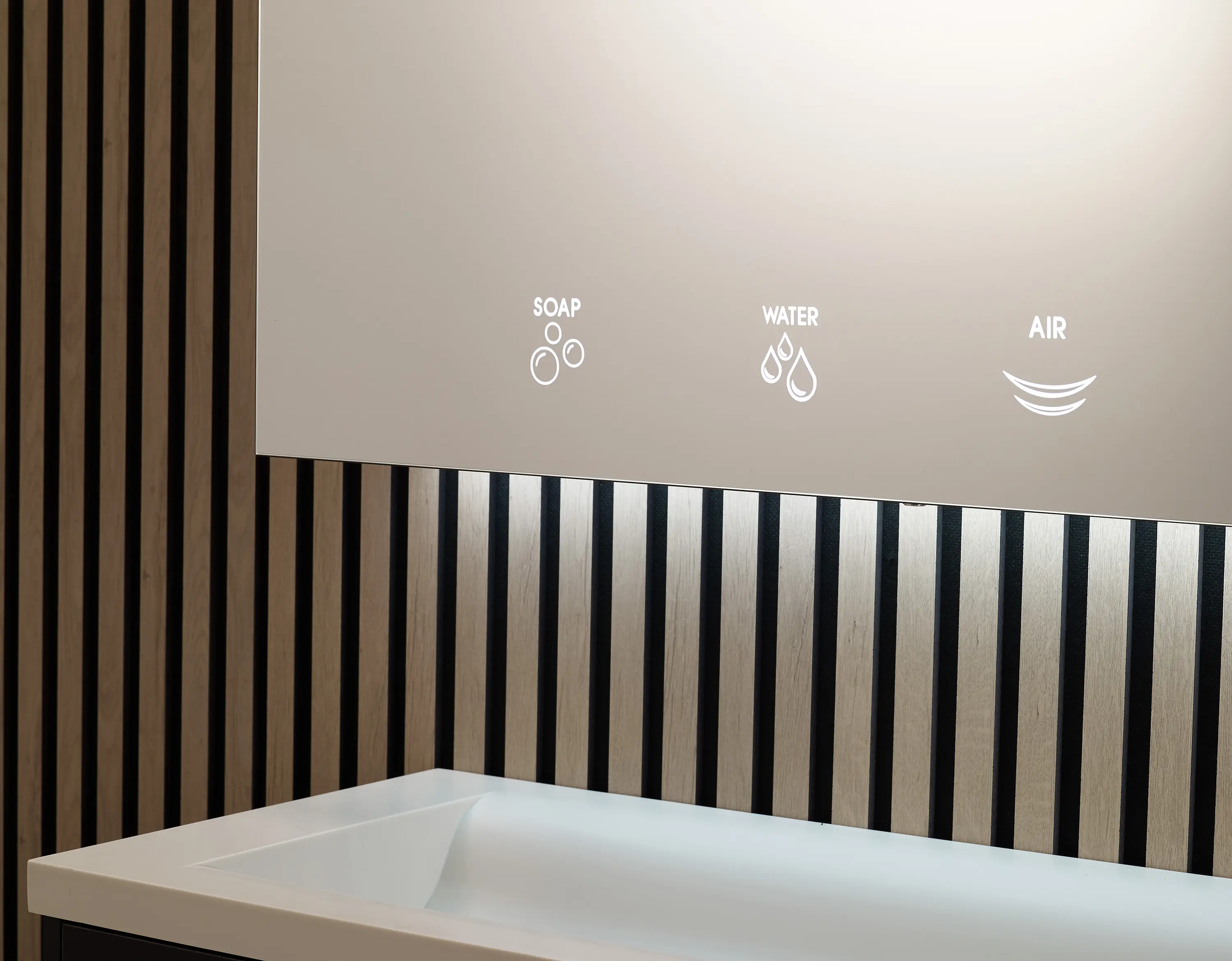 Mediclinics - 3 Module cabinet: water + soap + hand dryer BTM 02