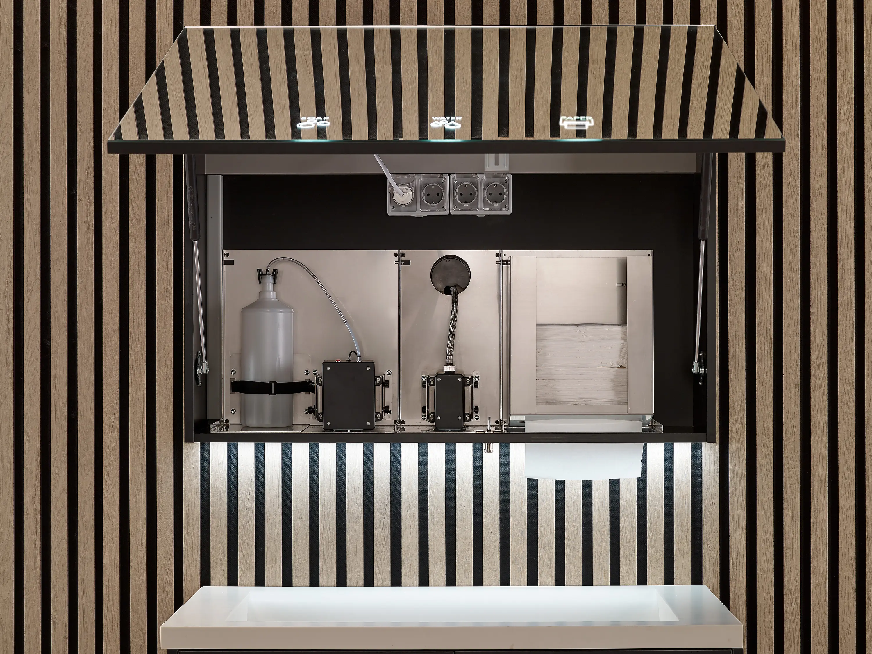 Mediclinics - Paper towel dispenser with bracket to install behind the mirror DT024BTM