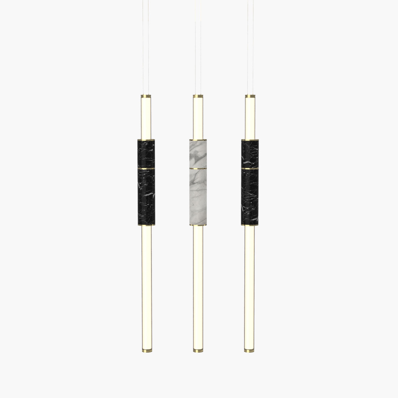 Light Pipe | S 58—14 - Polished Brass - White / Black
