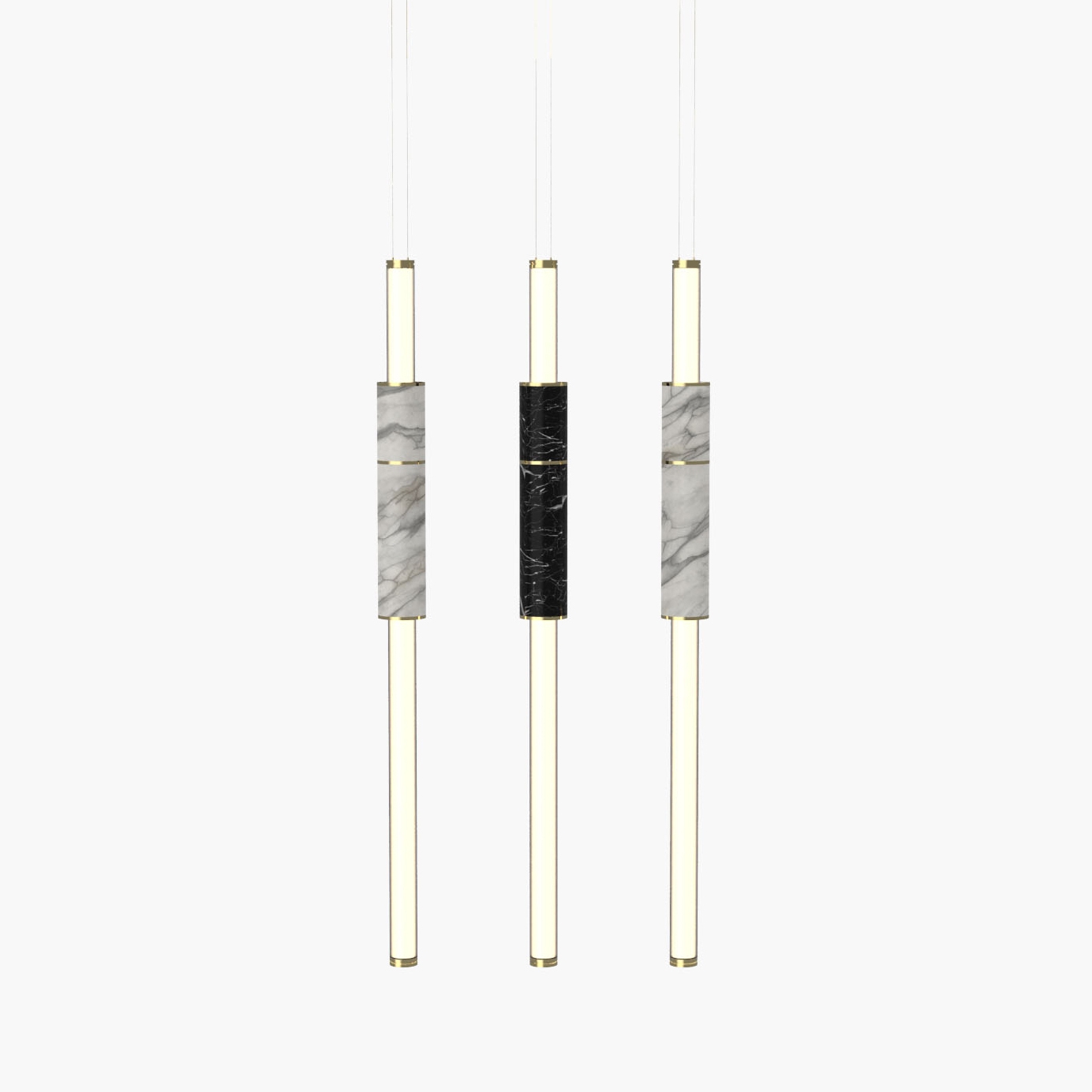 Light Pipe | S 58—14 - Polished Brass - White / Black