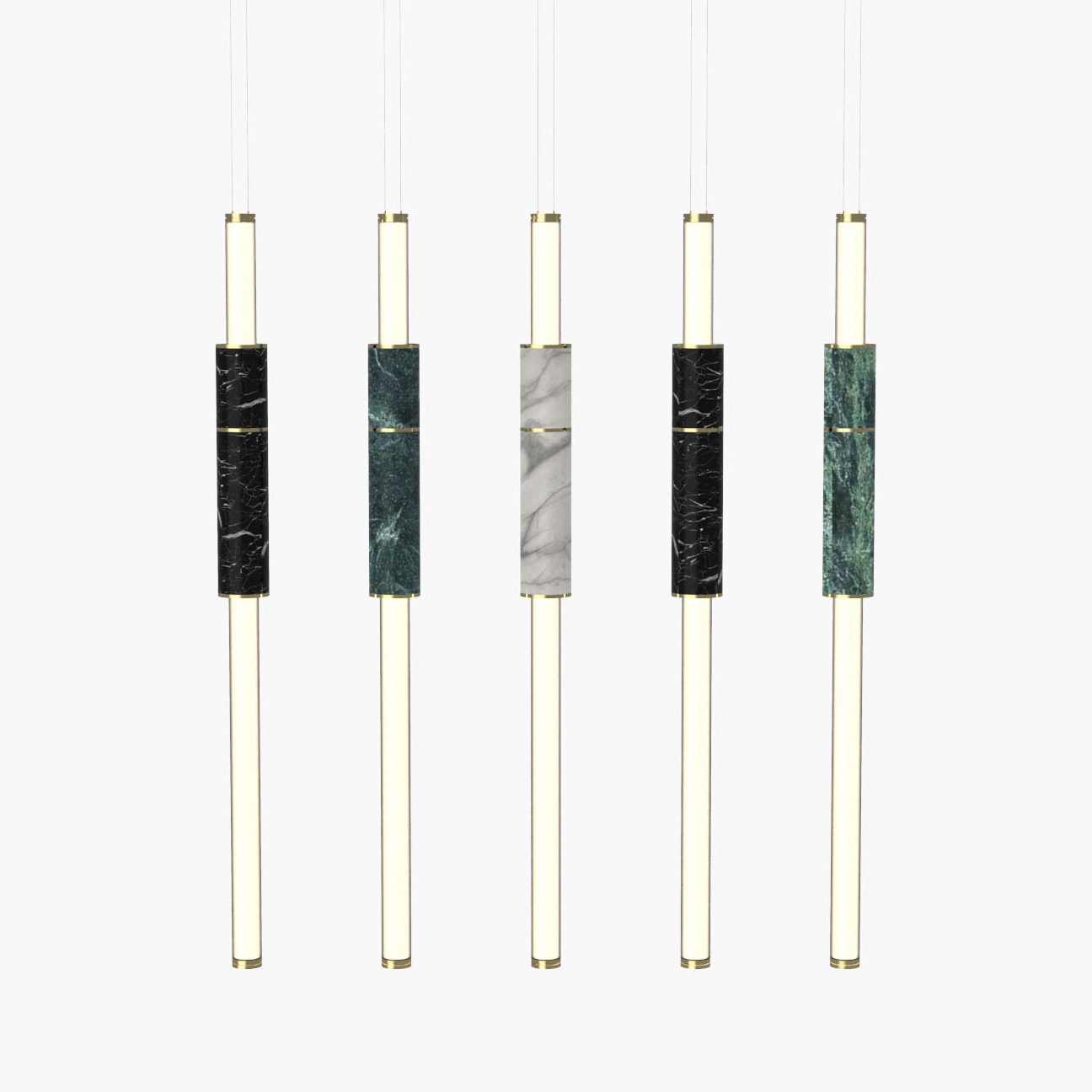 Light Pipe | S 58—15 - Polished Brass - Black / White / Green