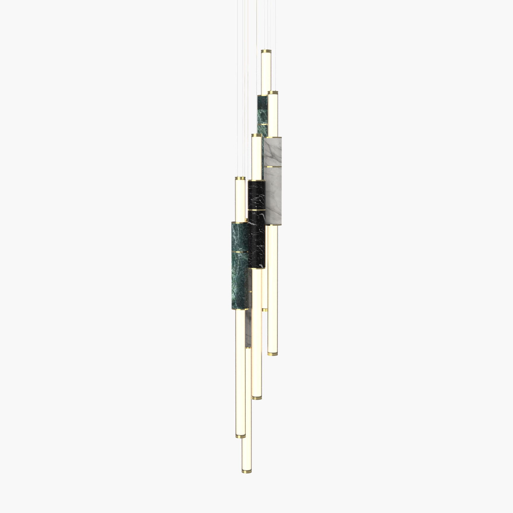 Light Pipe | S 58—17 - Polished Brass - Black / White / Green