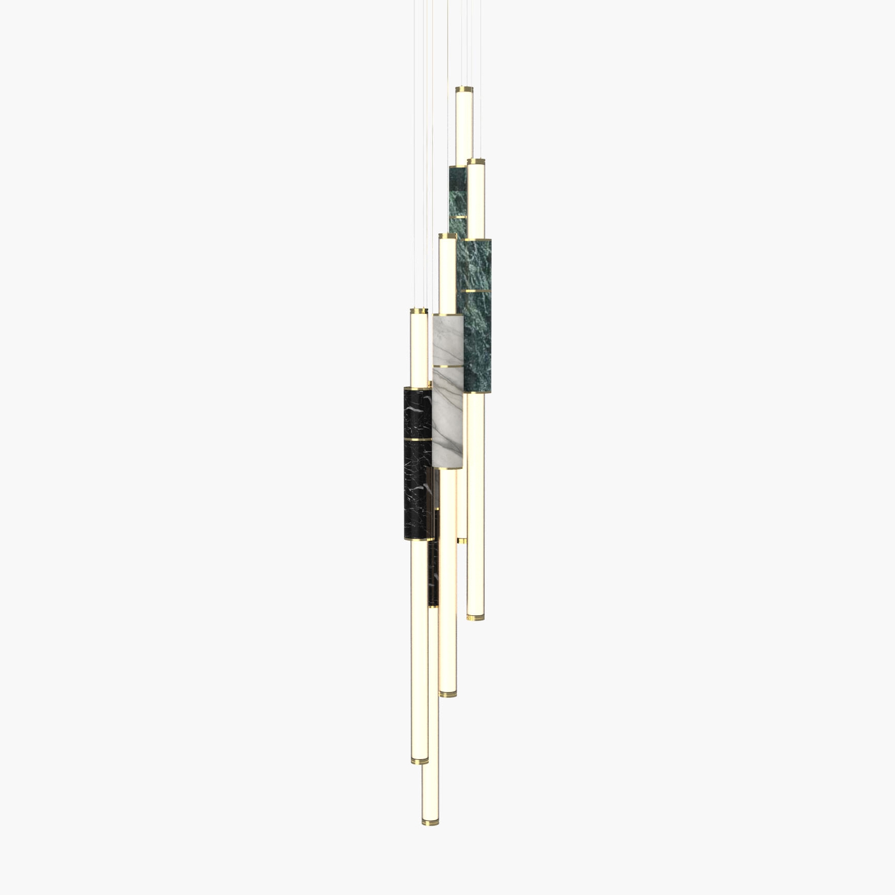 Light Pipe | S 58—17 - Polished Brass - Black / White / Green