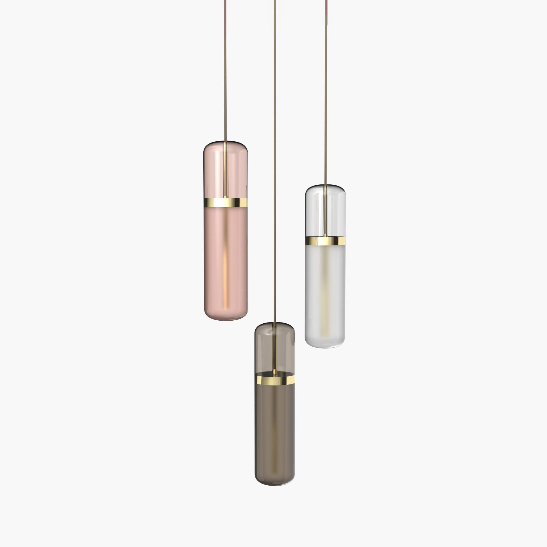 Pill | S 36—02 - Polished Brass - Pink / Smoked / Opal