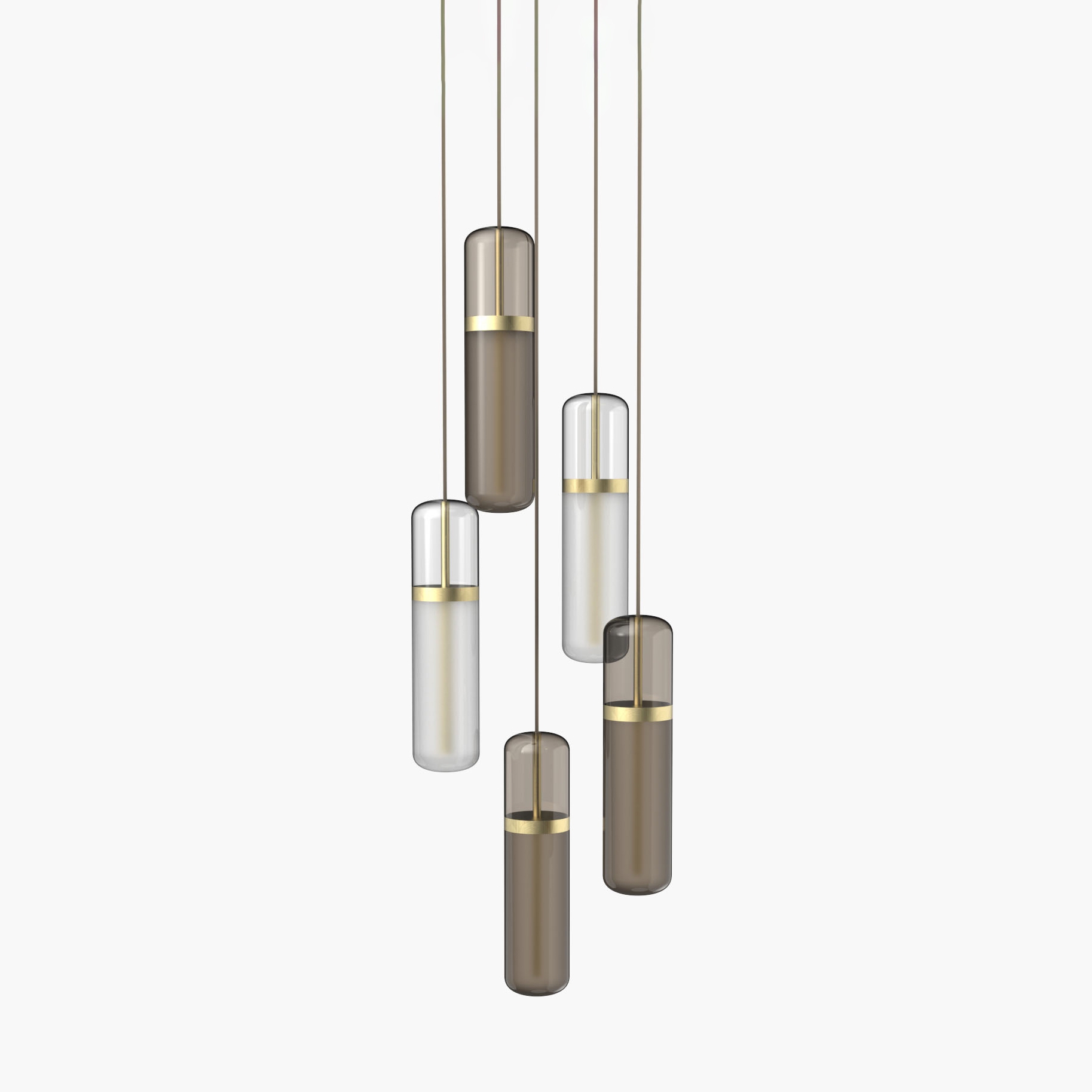 Pill | S 36—03 - Brushed Brass - Opal / Smoked
