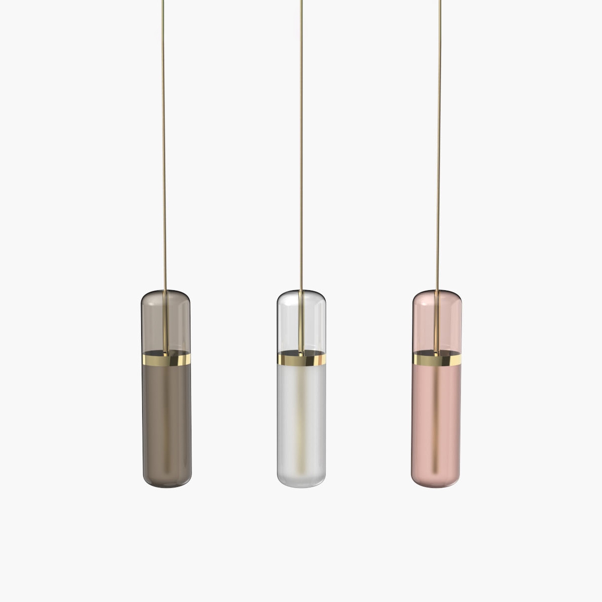 Vertoon produk Pill S | 36—06 - Polished Brass - Smoked / Opal / Pink van vervaardiger Empty State