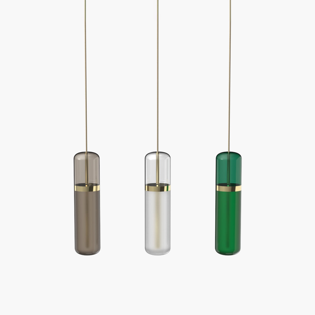 Pill S | 36—06 - Polished Brass - Smoked / Opal / Green