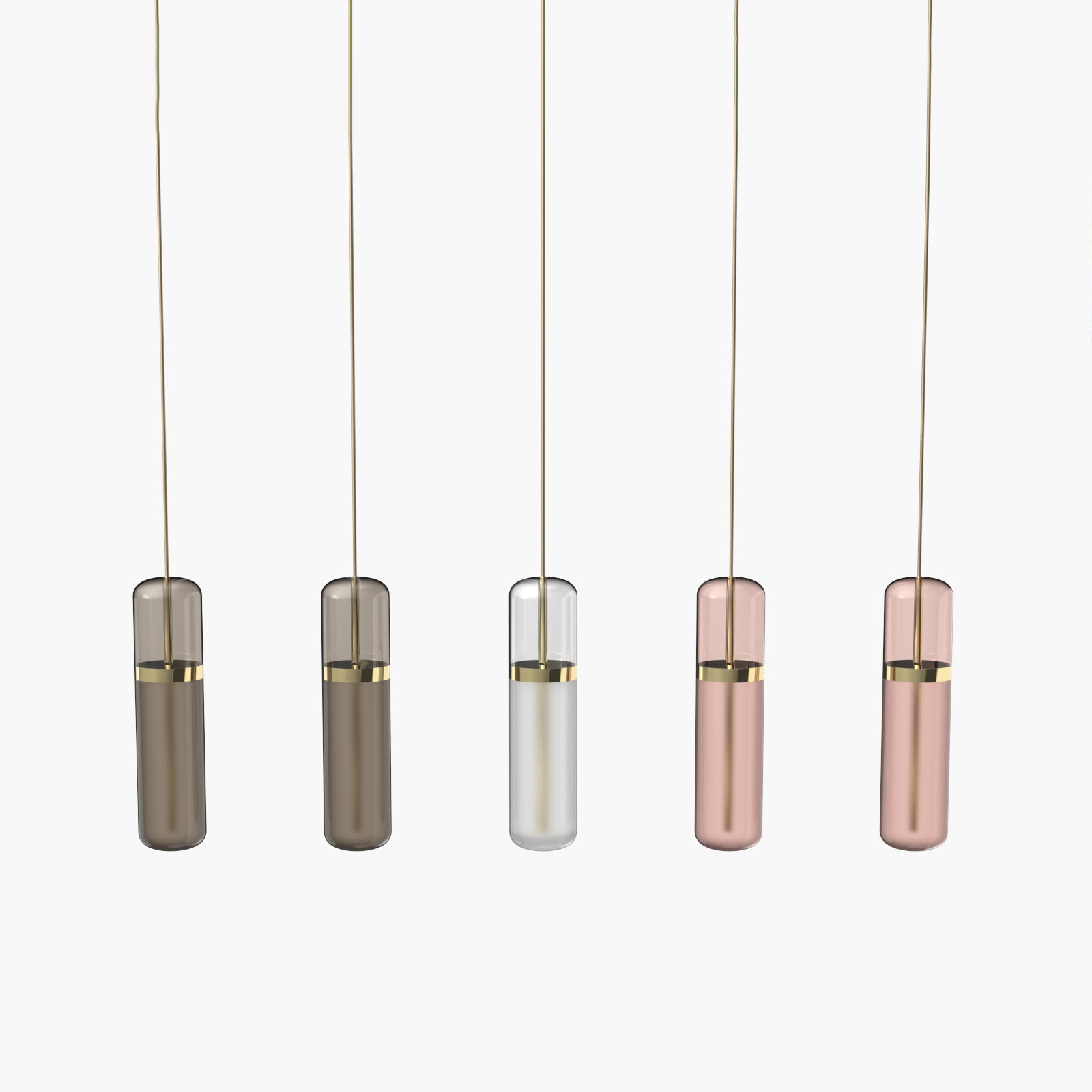 Vertoon produk Pill S | 36—07 - Polished Brass - Smoked / Opal / Pink van vervaardiger Empty State