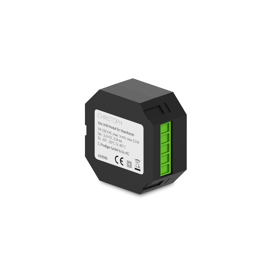 Display product Wiz Wifi radio module for wall button | Black from manufacturer CHRISTOPH
