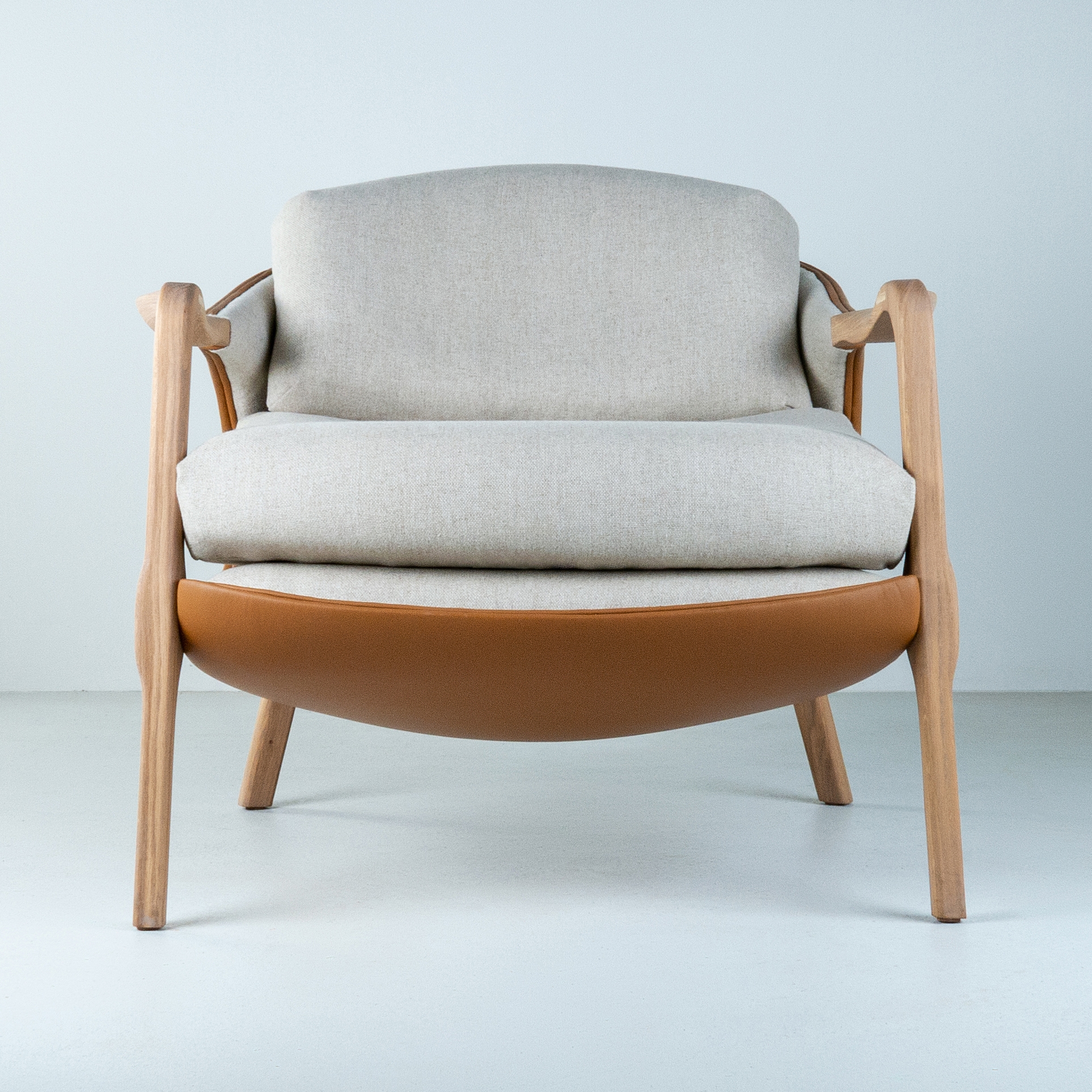 Sila armchair, leather/wool