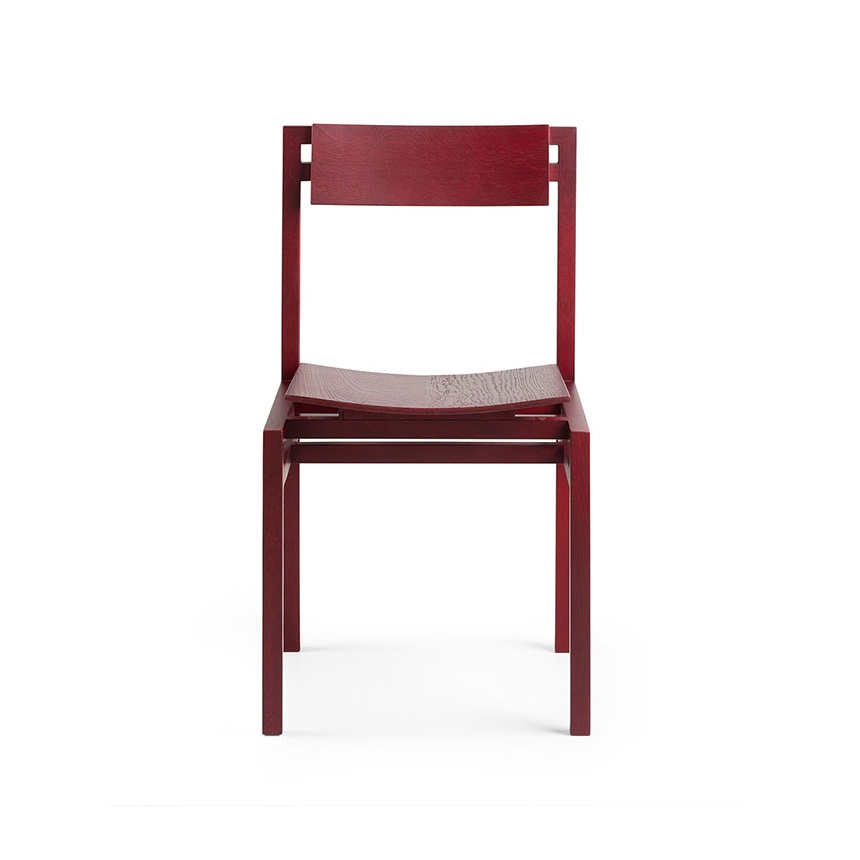 Display product Haus Chair Oak Red from manufacturer Kluskens Meubelcreaties
