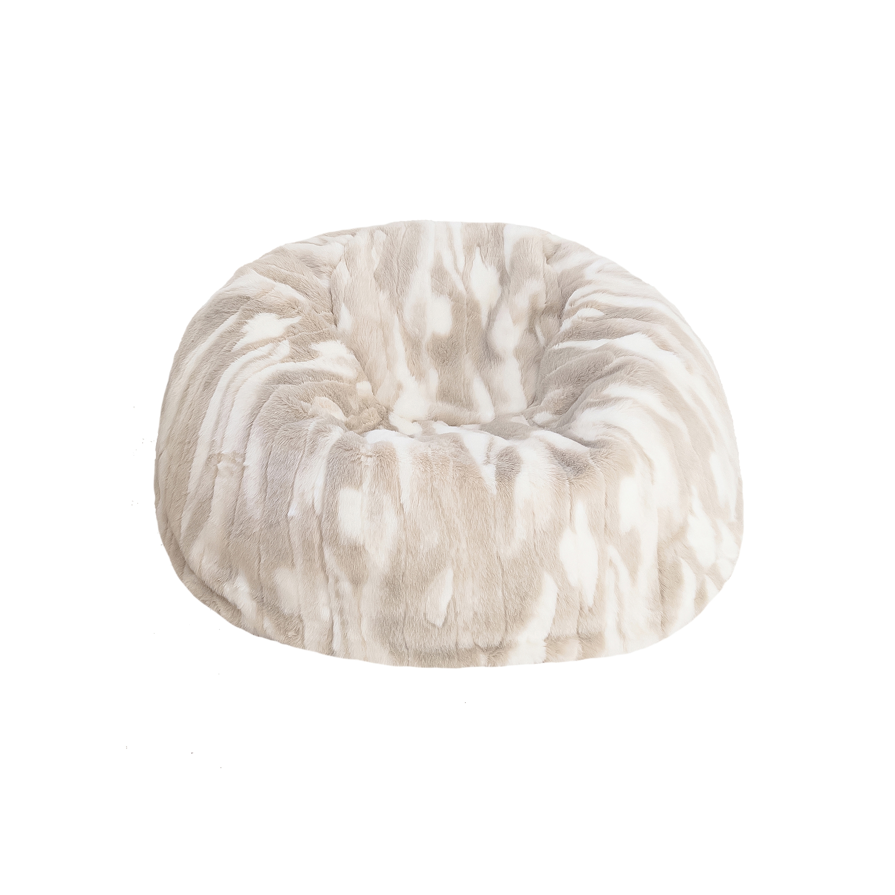 Poltrona a sacco xl | Sgabello in pelliccia sintetica beige