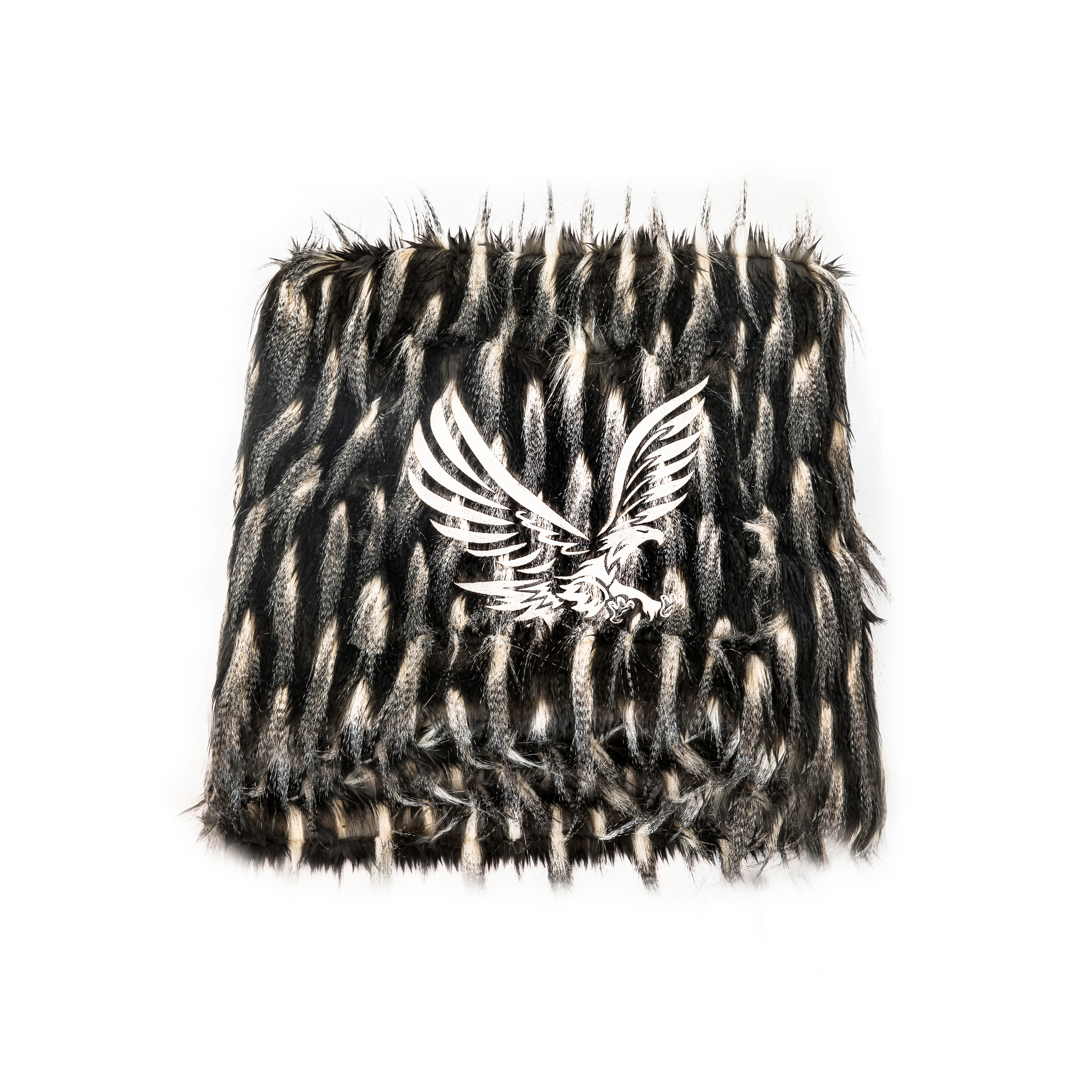 Display product Cushions and Throws | Black faux fur embroidered blanket from manufacturer MX HOME