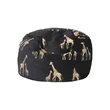 XL Beanbag | Black velvet beanbag with giraffes embroidery