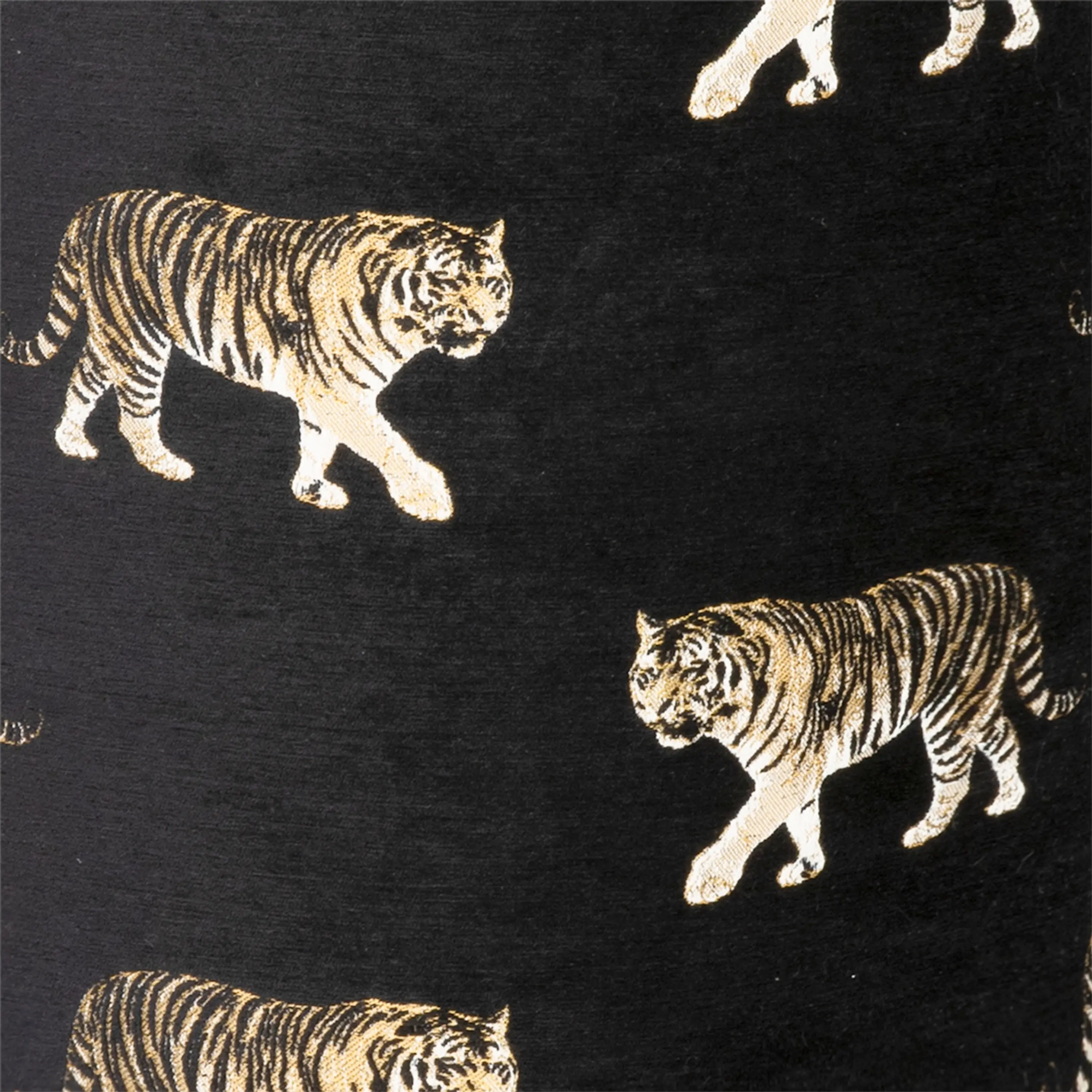MX HOME - Cushions and Throws | Black velvet cushion with embroidered tigers
