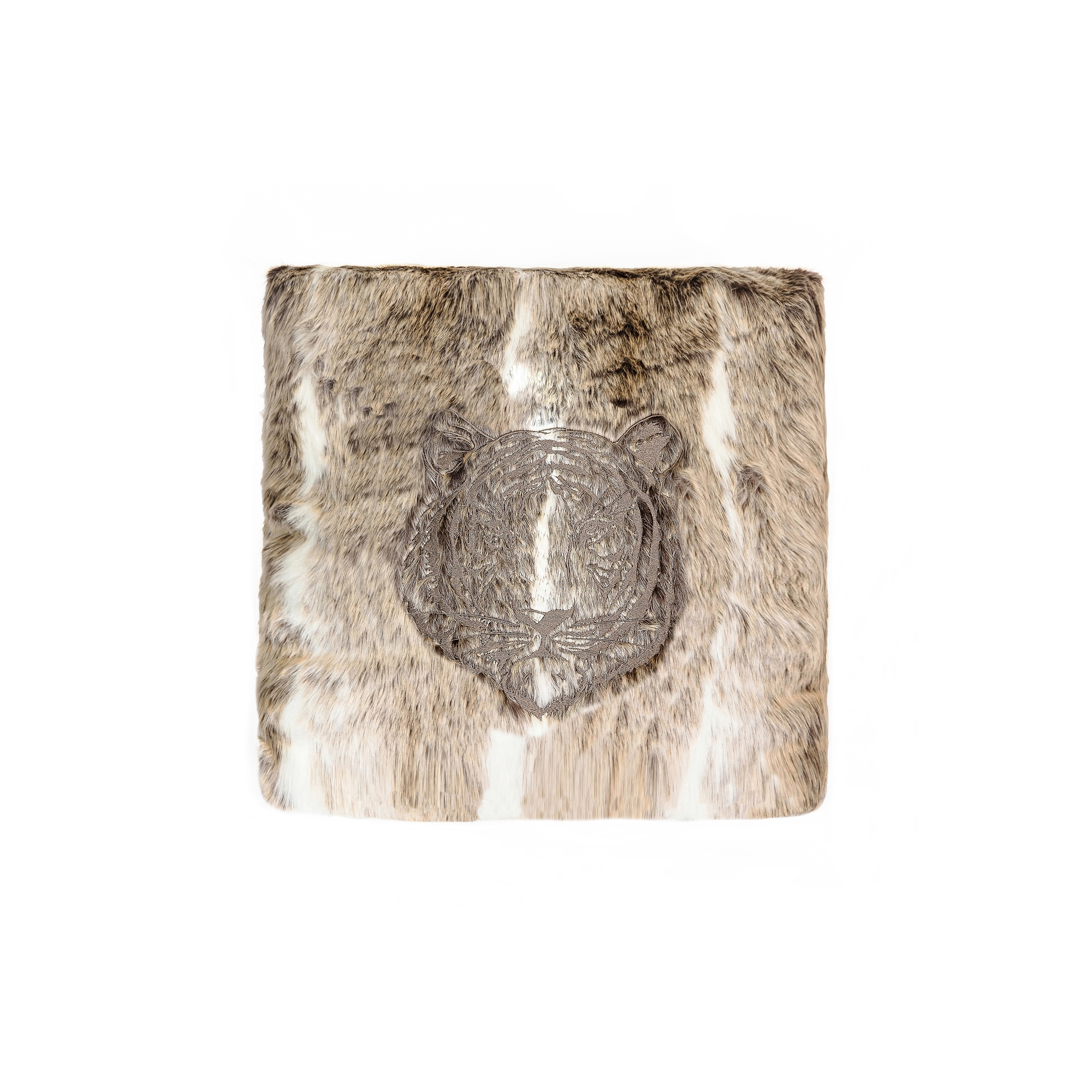 Vertoon produk Cushions and Throws | Brown faux fur embroidered cushion van vervaardiger MX HOME