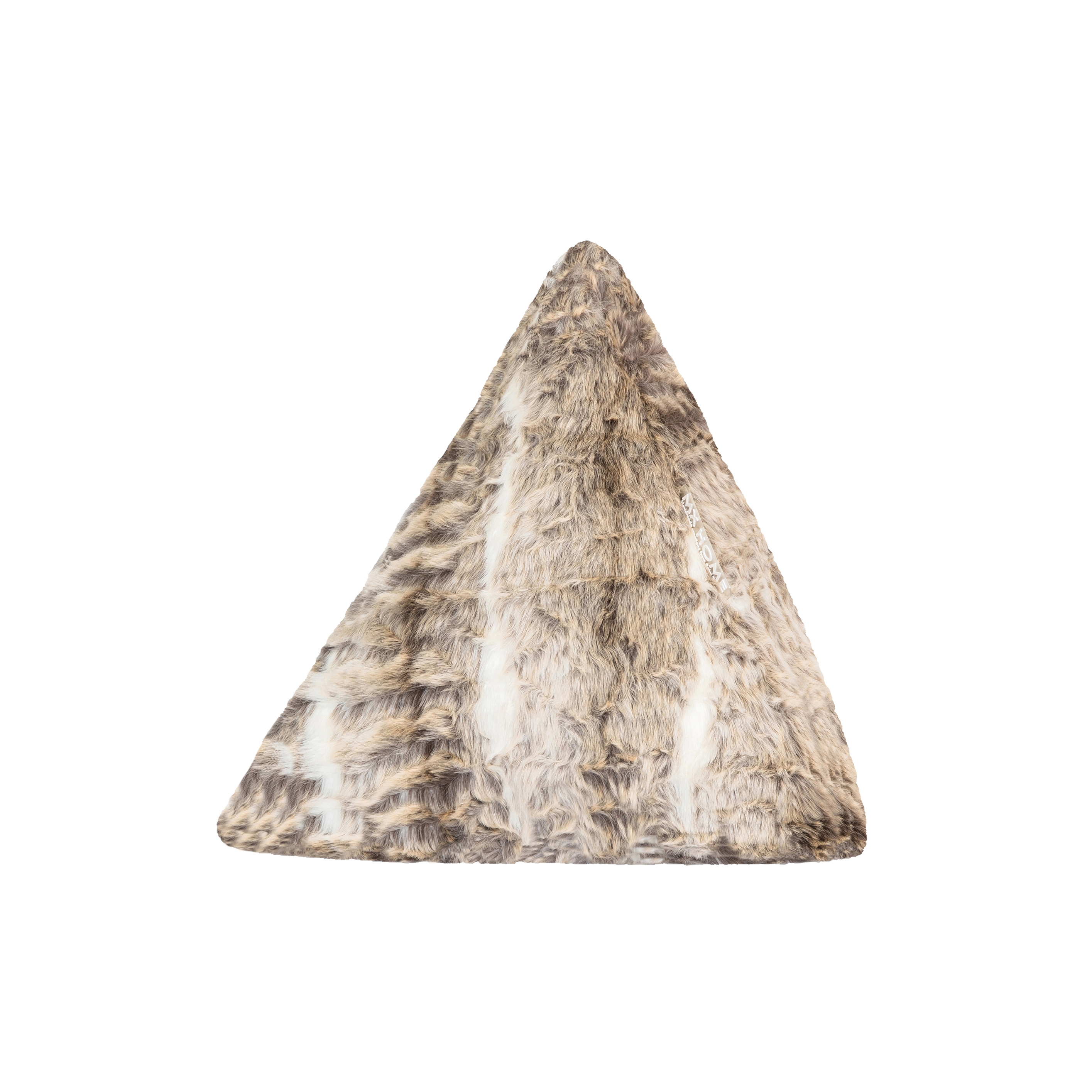 Cushions and Throws | Brown faux fur pyramid cushion M
