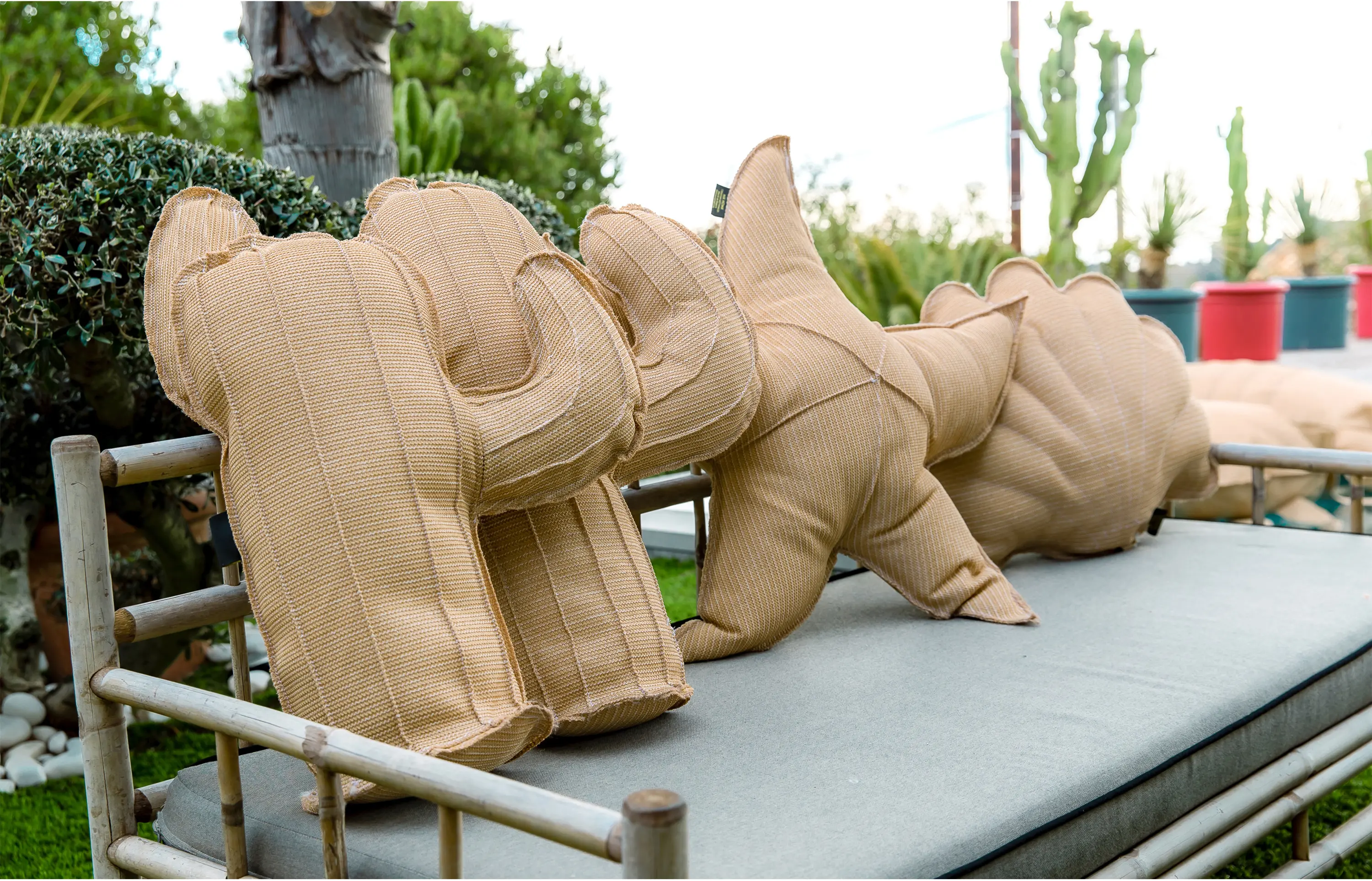 MX HOME - Pufs y cojines xl | Lote 2 cojines exterior cactus efecto Rafita