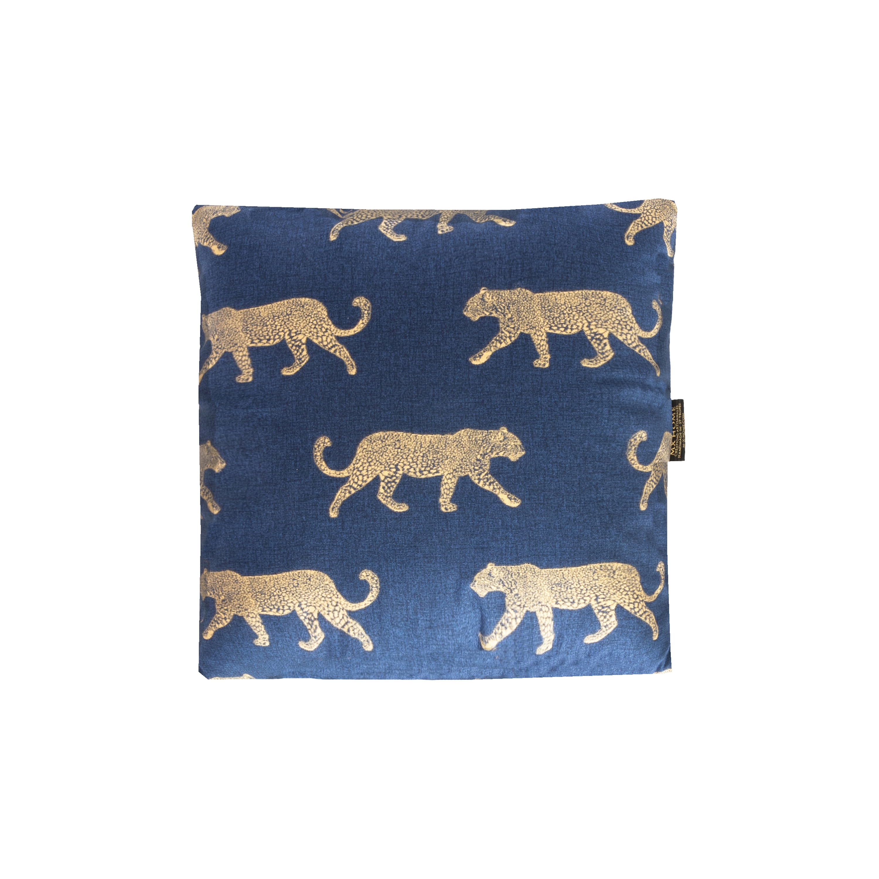 Display product Cushions and Throws | Cotton panther cushion - Blue and Gold from manufacturer MX HOME