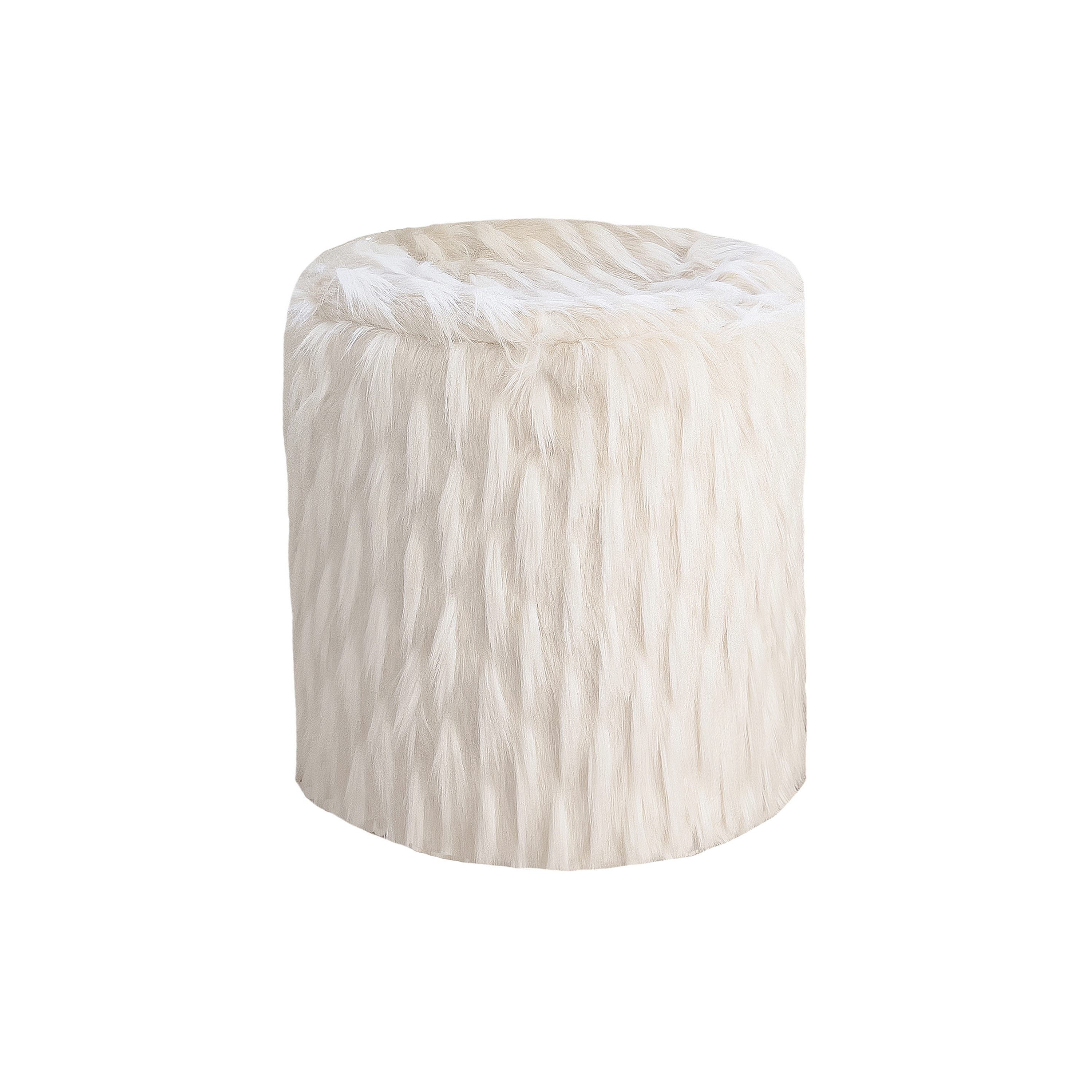 XL Beanbag | Faux fur stool - White