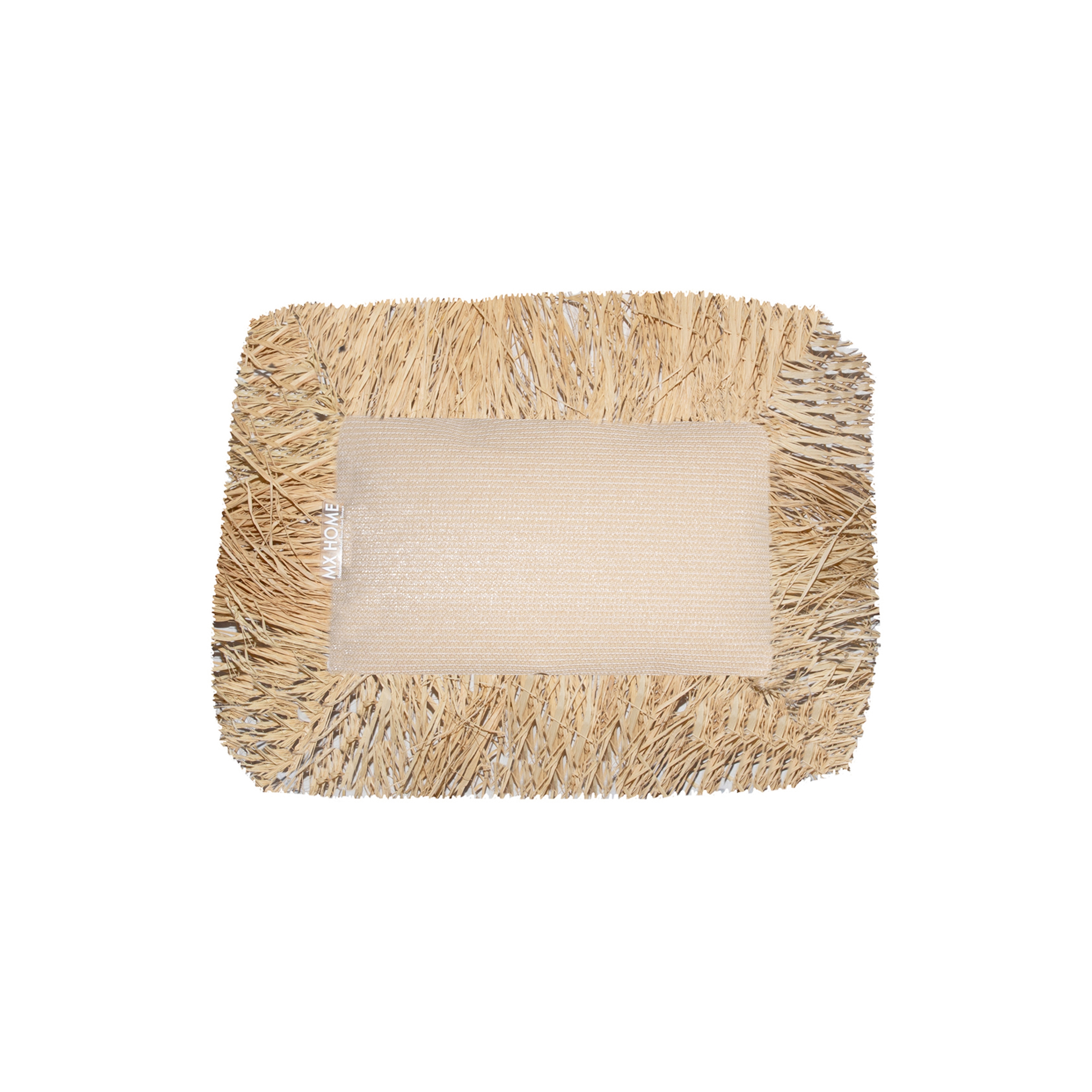 Mostrar el producto Pufs y cojines xl | Cojin Rafia con flequillo del fabricante MX HOME