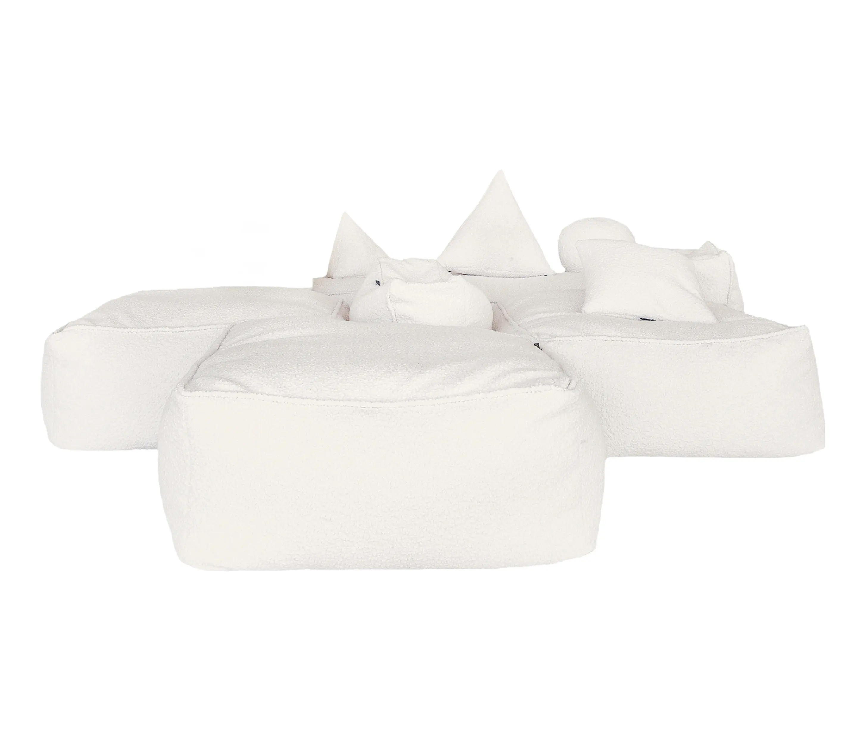 MX HOME - Innensofas | Modulares Sofa-Pouf aus Bouclé-Wolle (4 Module)