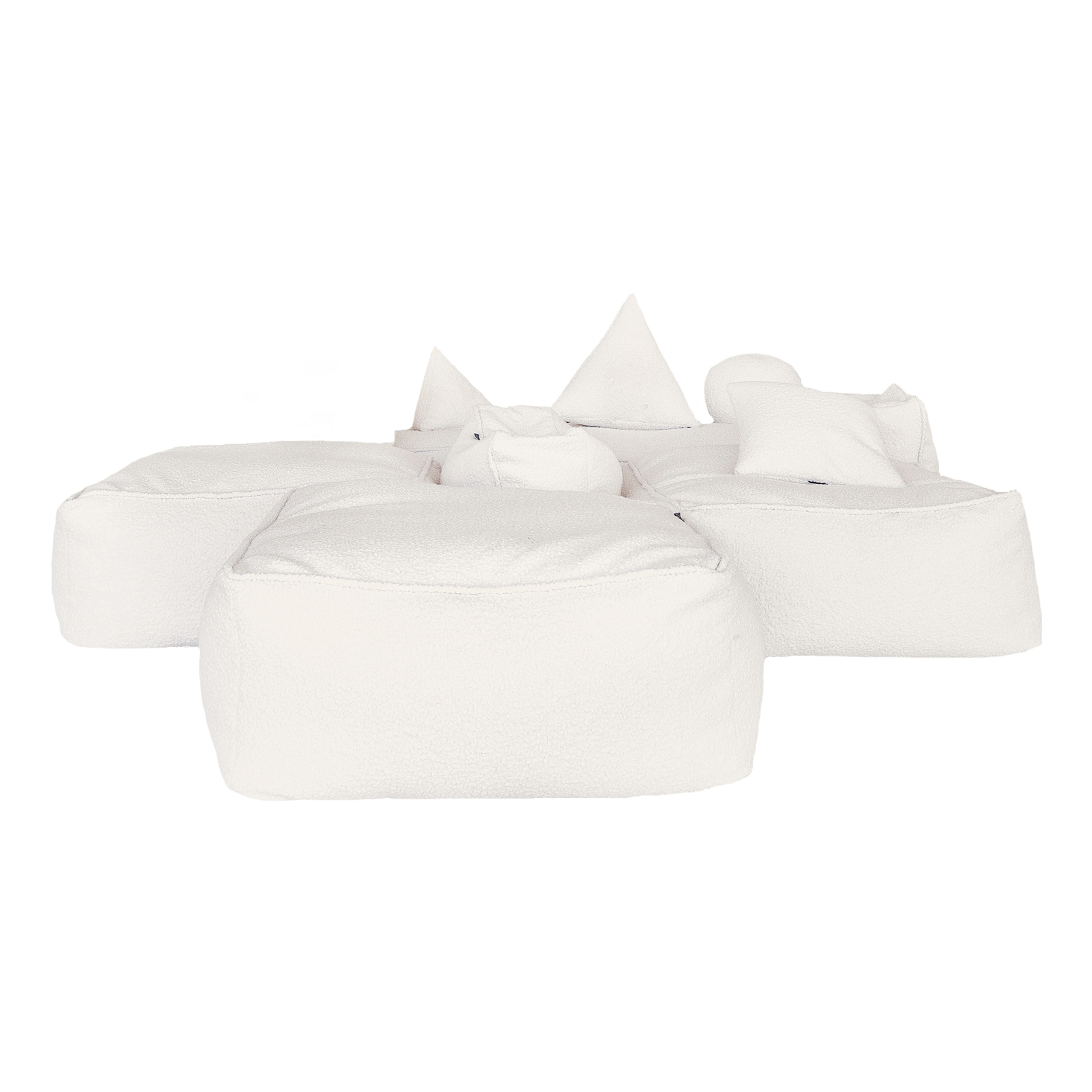 Mostra il prodotto Divani interni | Divano pouf in lana riccia (6 moduli) del produttore MX HOME