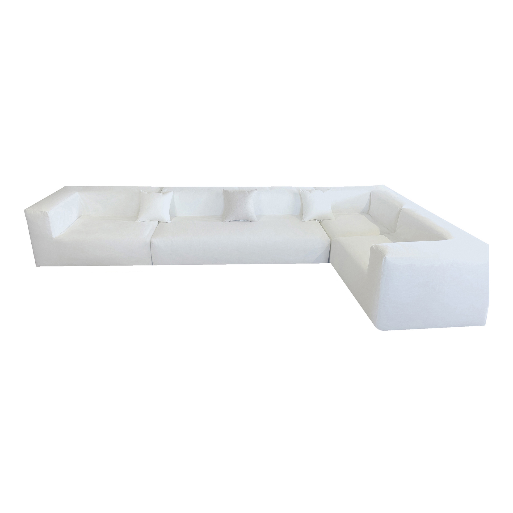 Sofás interiores | Canapé esquinero modulable- Desenfundable 5/6 plazas - Lino natural