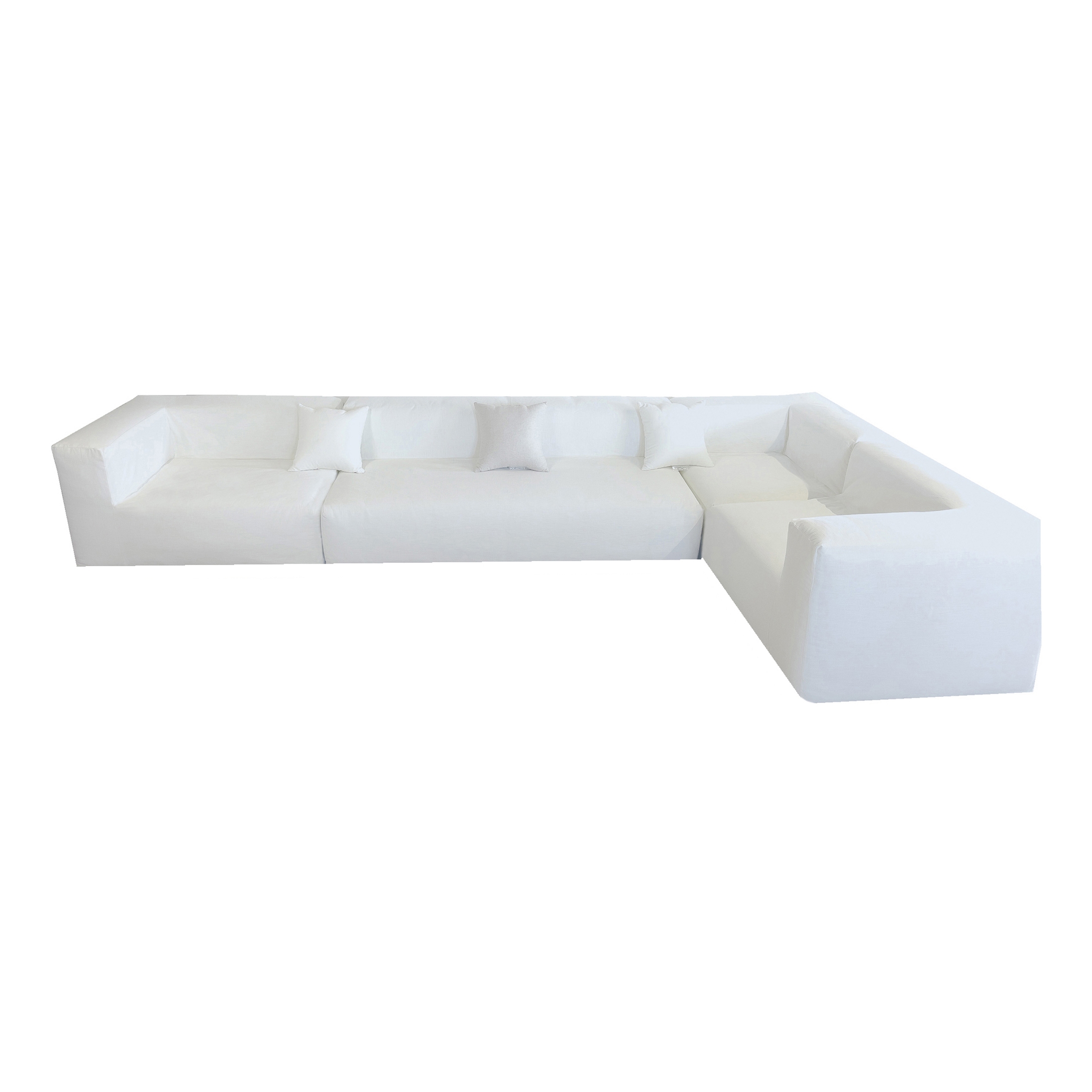 Innensofas | Ecksofa modular abnehmbar 5/6 Sitzer, weiß