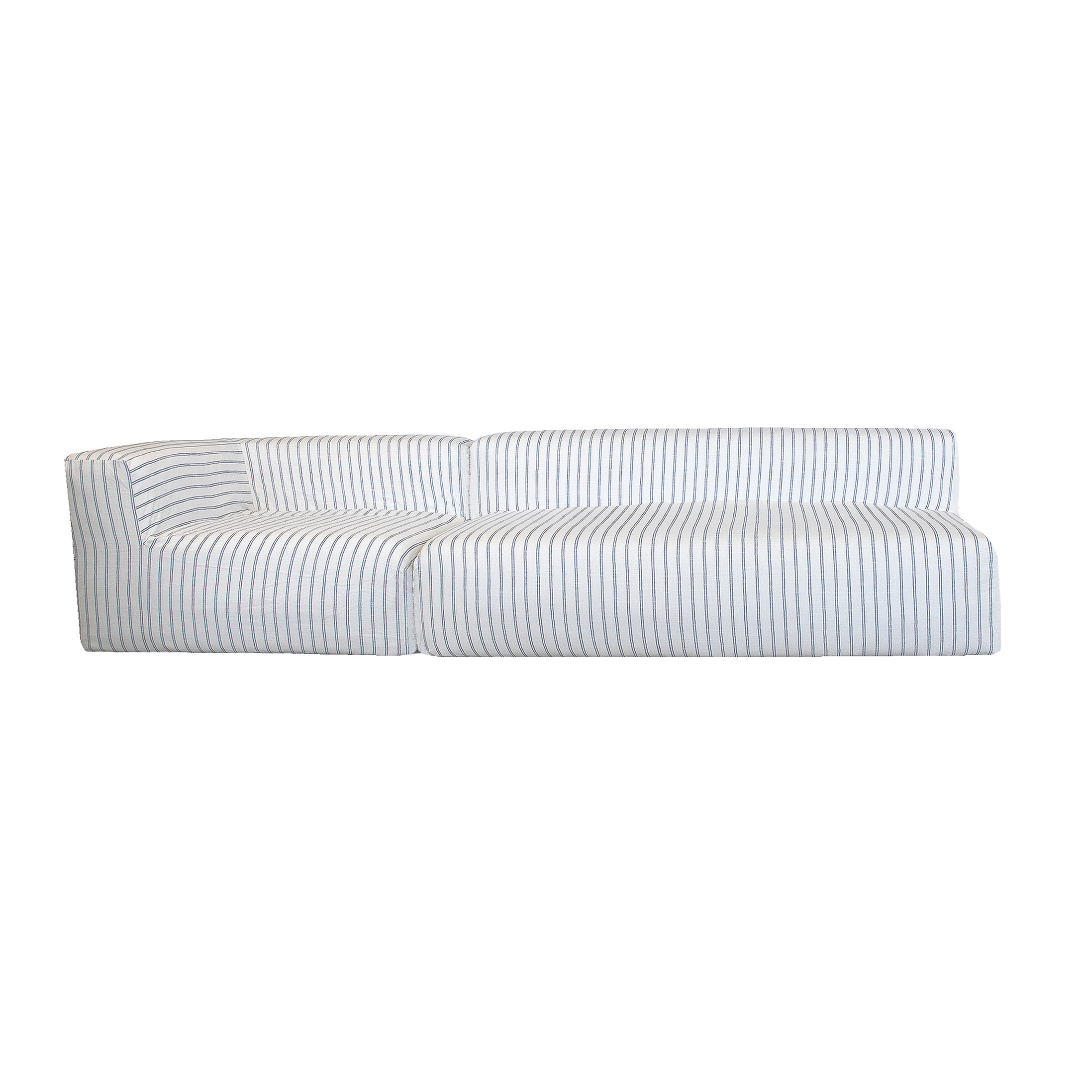Interior sofas | Modular sofa - Removable cover 4/5 seater - Striped linen