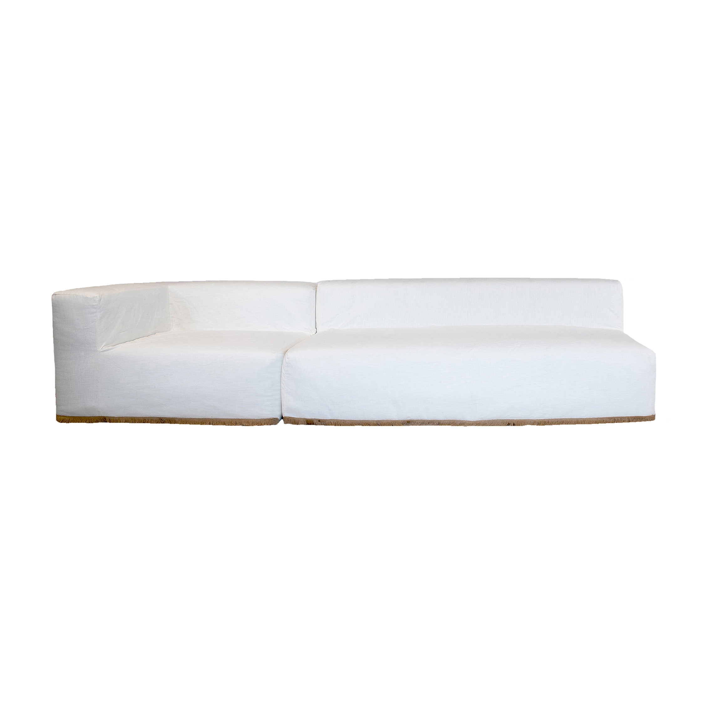 Interior sofas | Modular sofa - Removable cover 4/5 seater - Washed cotton wiht fringe