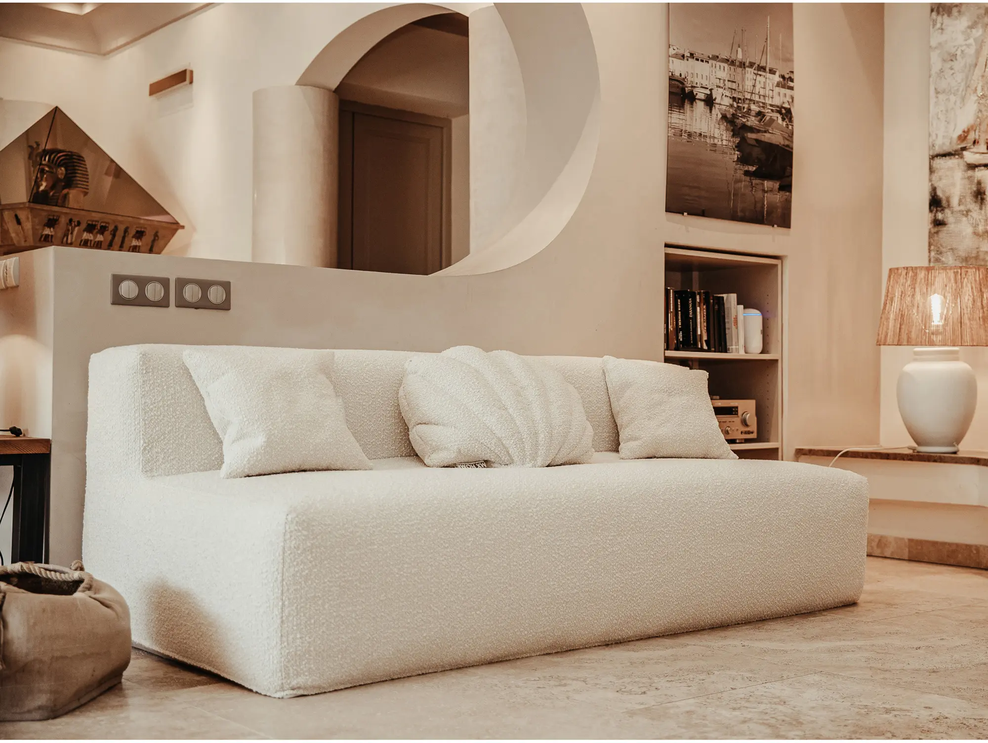 MX HOME - Interior sofas | Modular sofa bench - Removable cover 3 seater - Curly wool