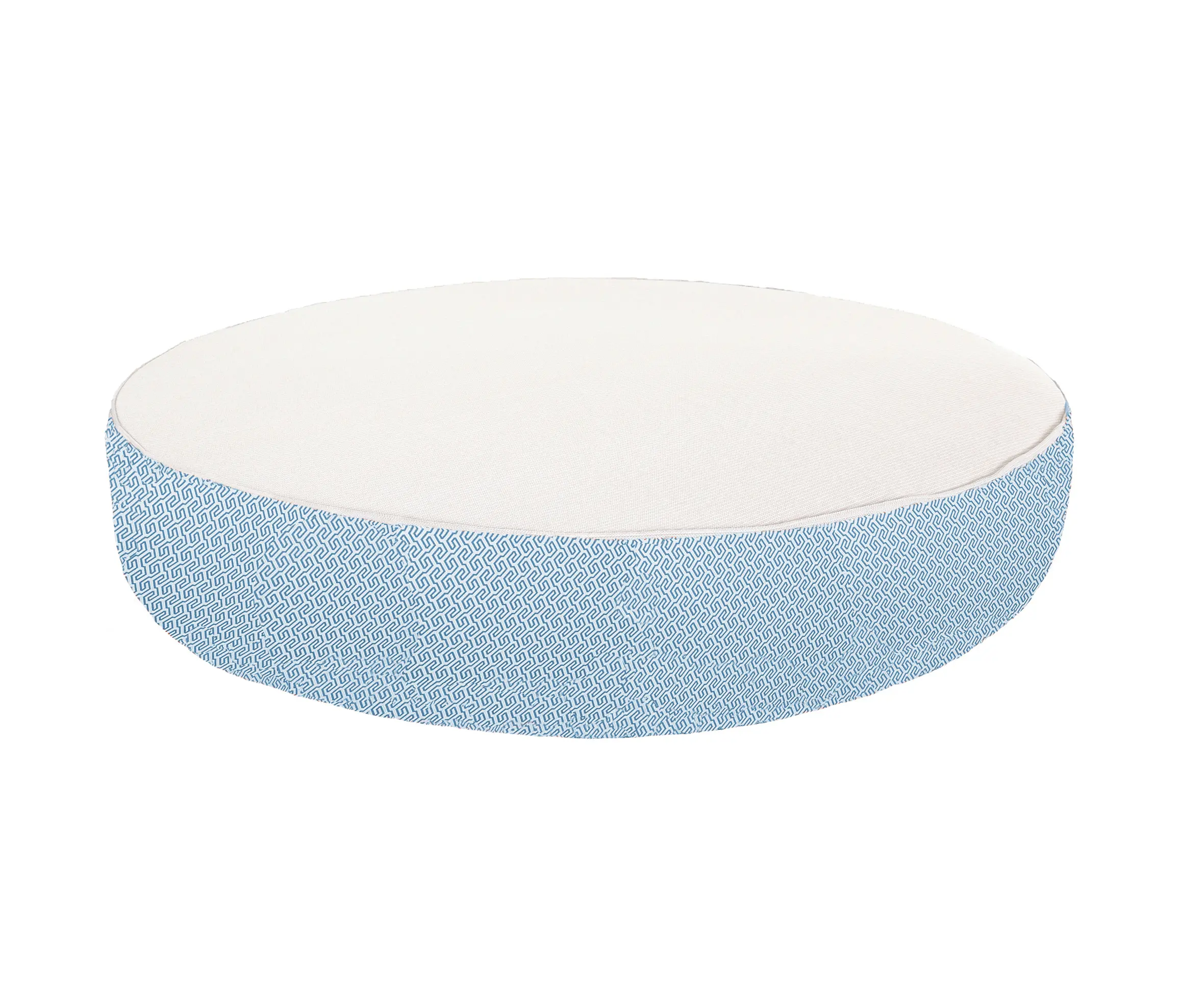 MX HOME - Lettino e materassi in schiuma | Lettino rotondo per esterni bianca Fantasia blu