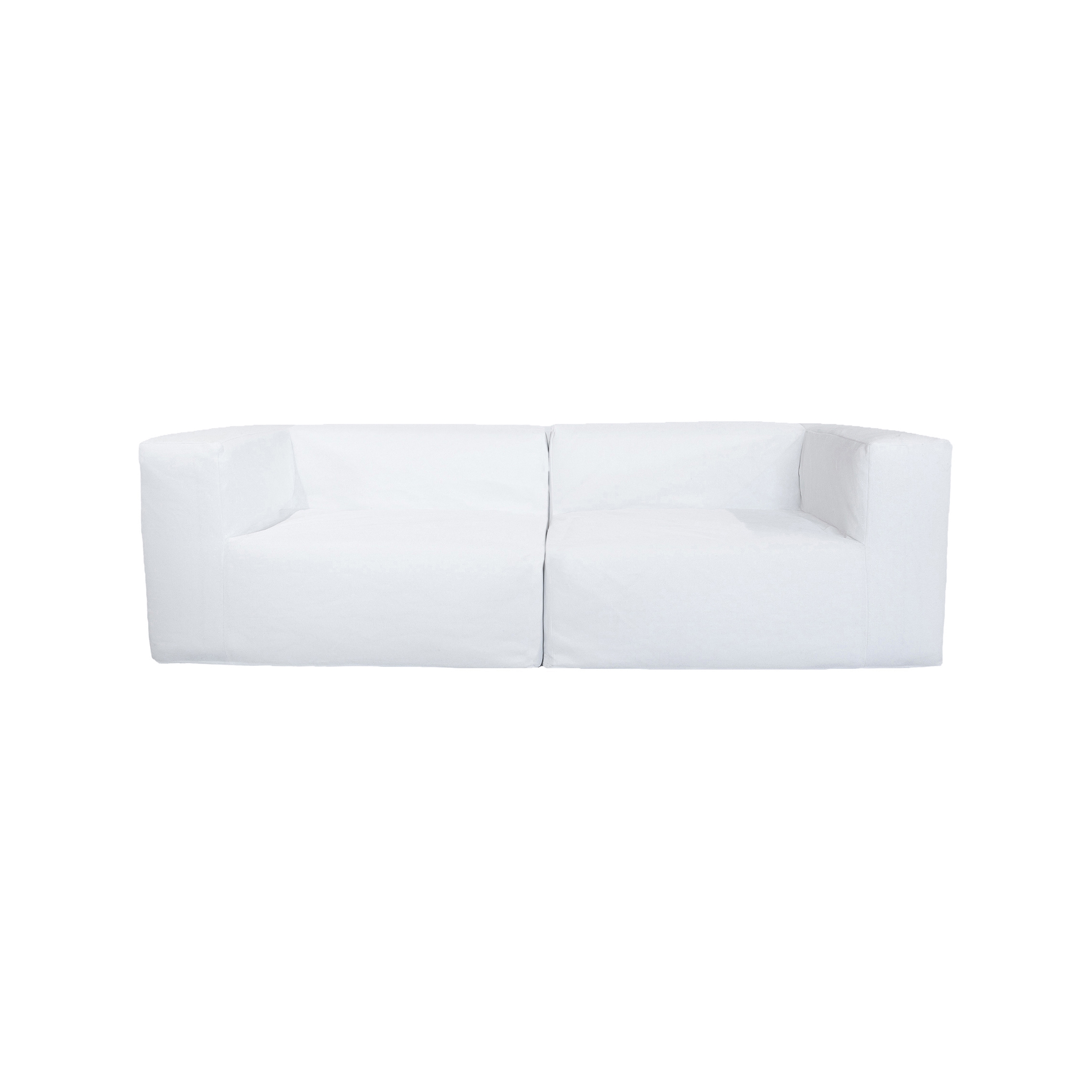 Canapés extérieur | Canapé modulable - Déhoussable 3 places- Blanc - Extérieur