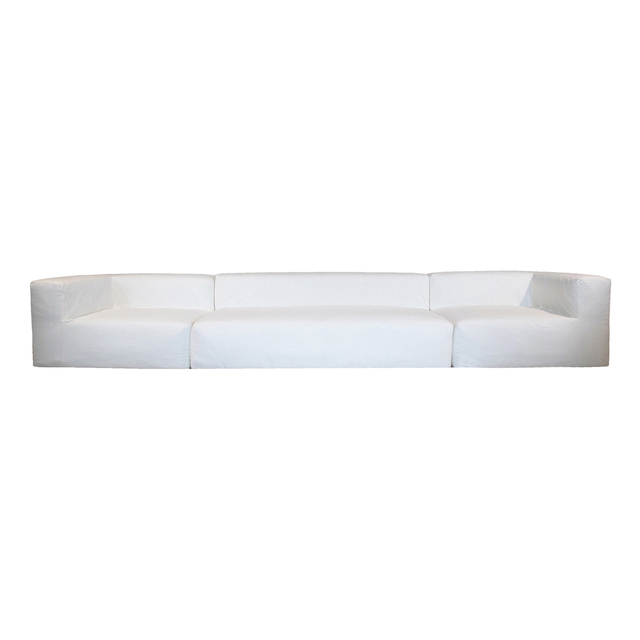 Display product Outdoor sofas | Outdoor modular sofa - Removable cover 5/6 seater - White cotton from manufacturer MX HOME