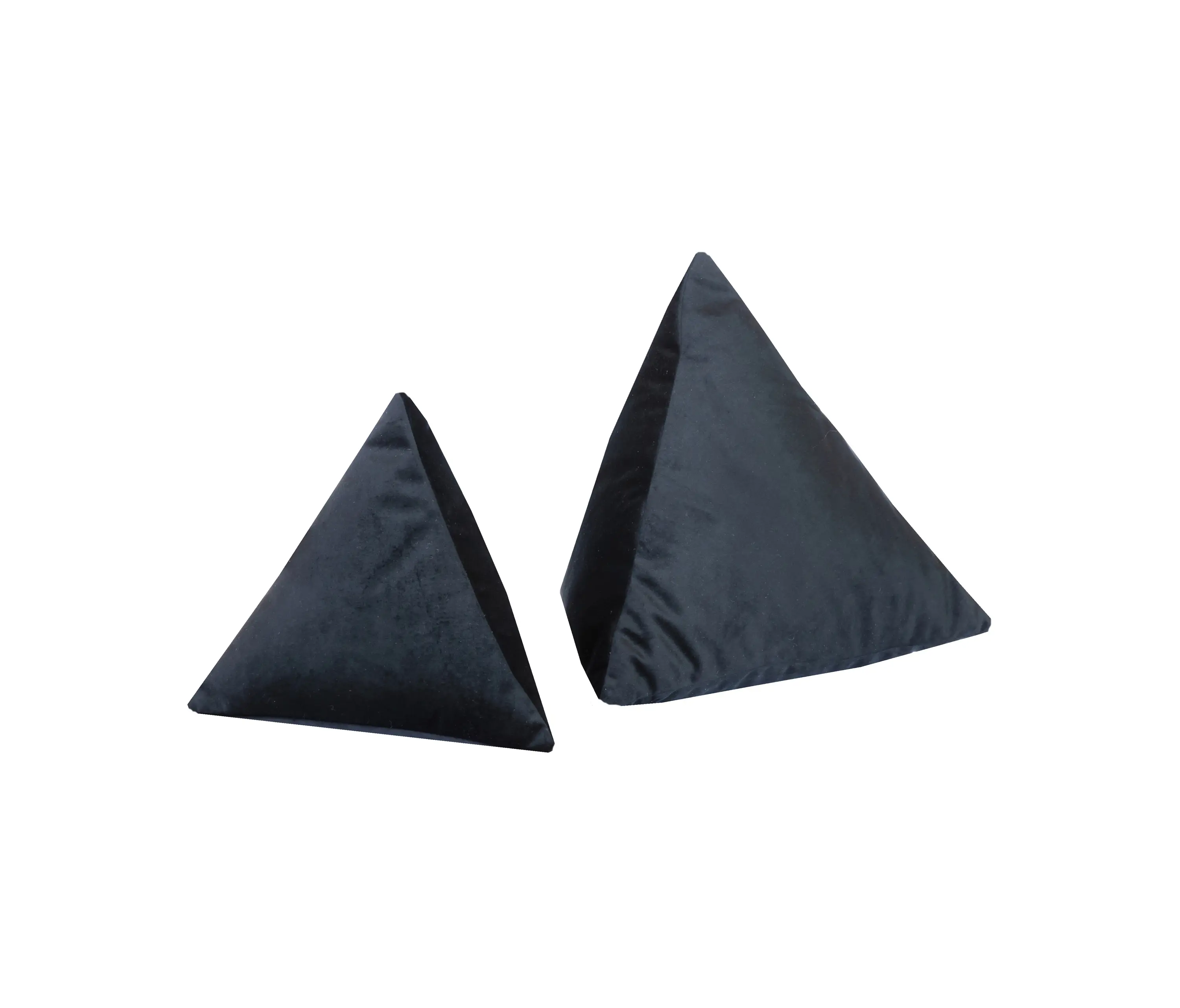 MX HOME - Kissen und Decken | 2er-Set Pyramidenkissen aus Samt Schwarz