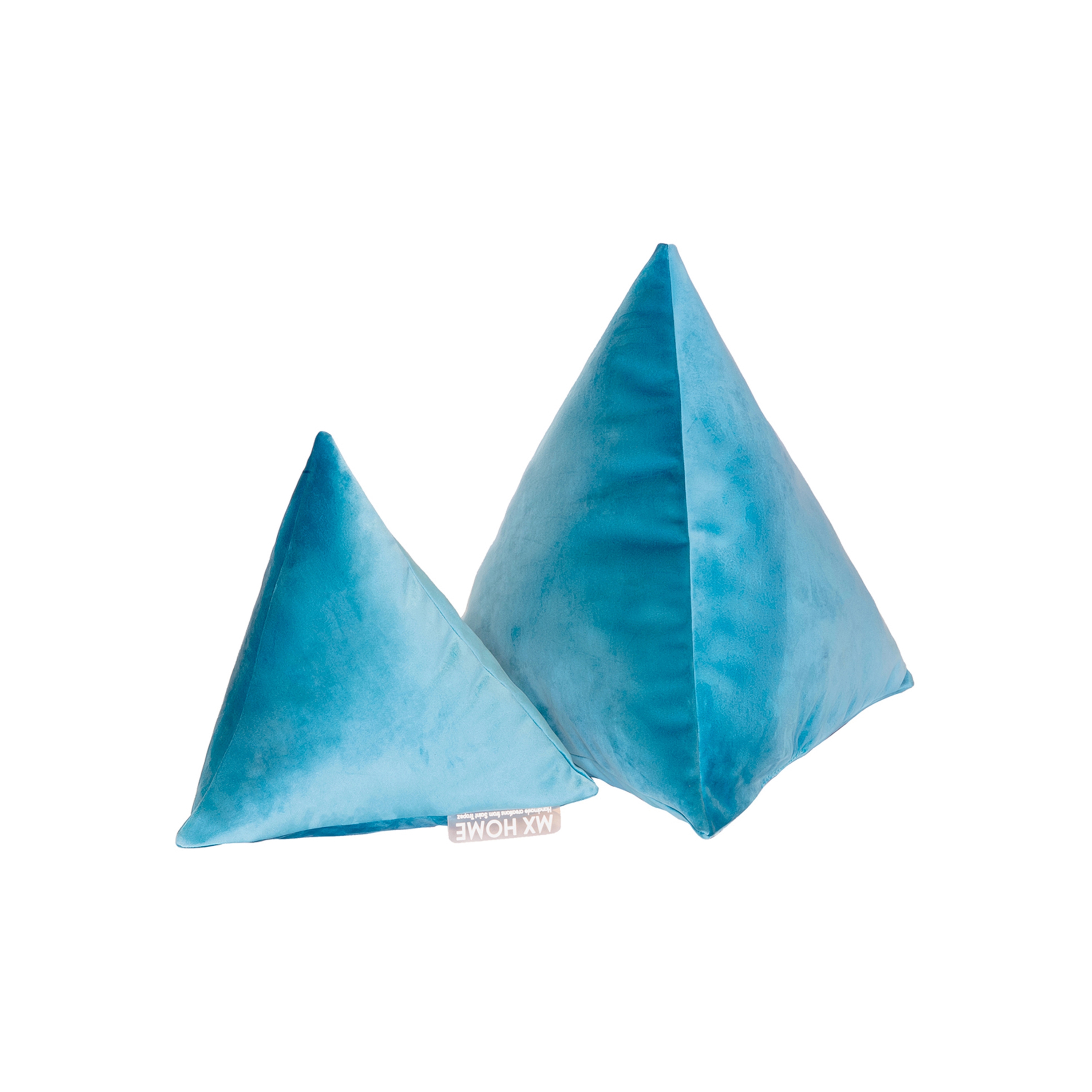 Cushions and Throws | Velvet pyramid cushion - Blue