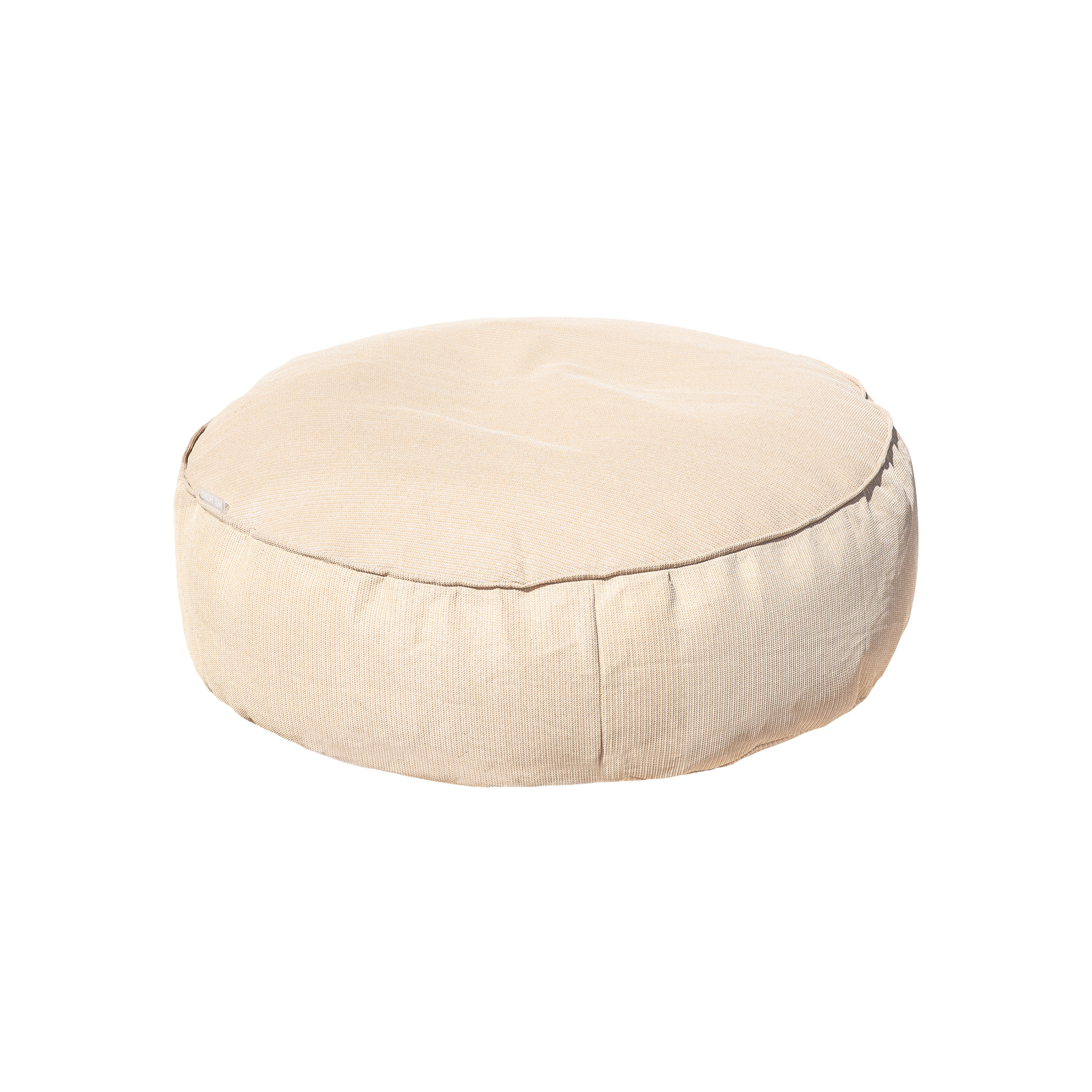 Display product XL poufs and cushions | XL beige raffia outdoor round stool from manufacturer MX HOME