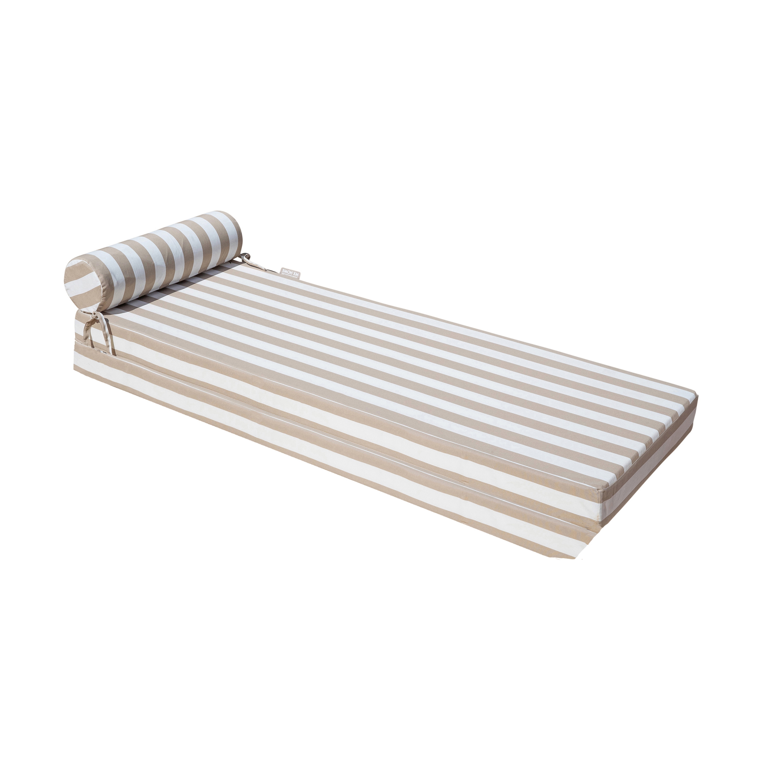 Produkt Beds and foam Mattresses | Reversible outdoor mattress with beige striped front & raffia back - Double des Herstellers MX HOME anzeigen