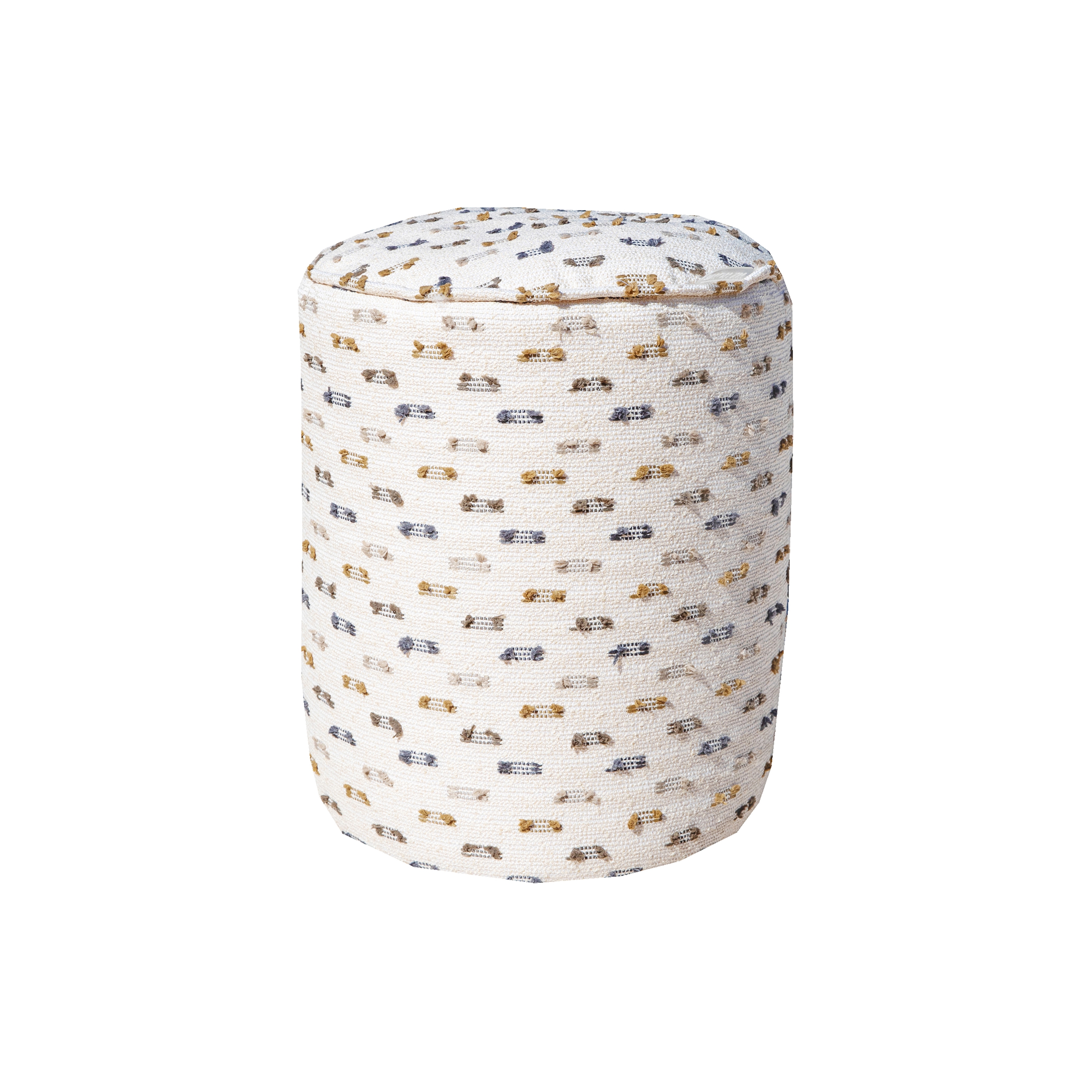 Display product XL Beanbag | Stool with removable footrest cover, white fabric, multi-colored pile from manufacturer MX HOME