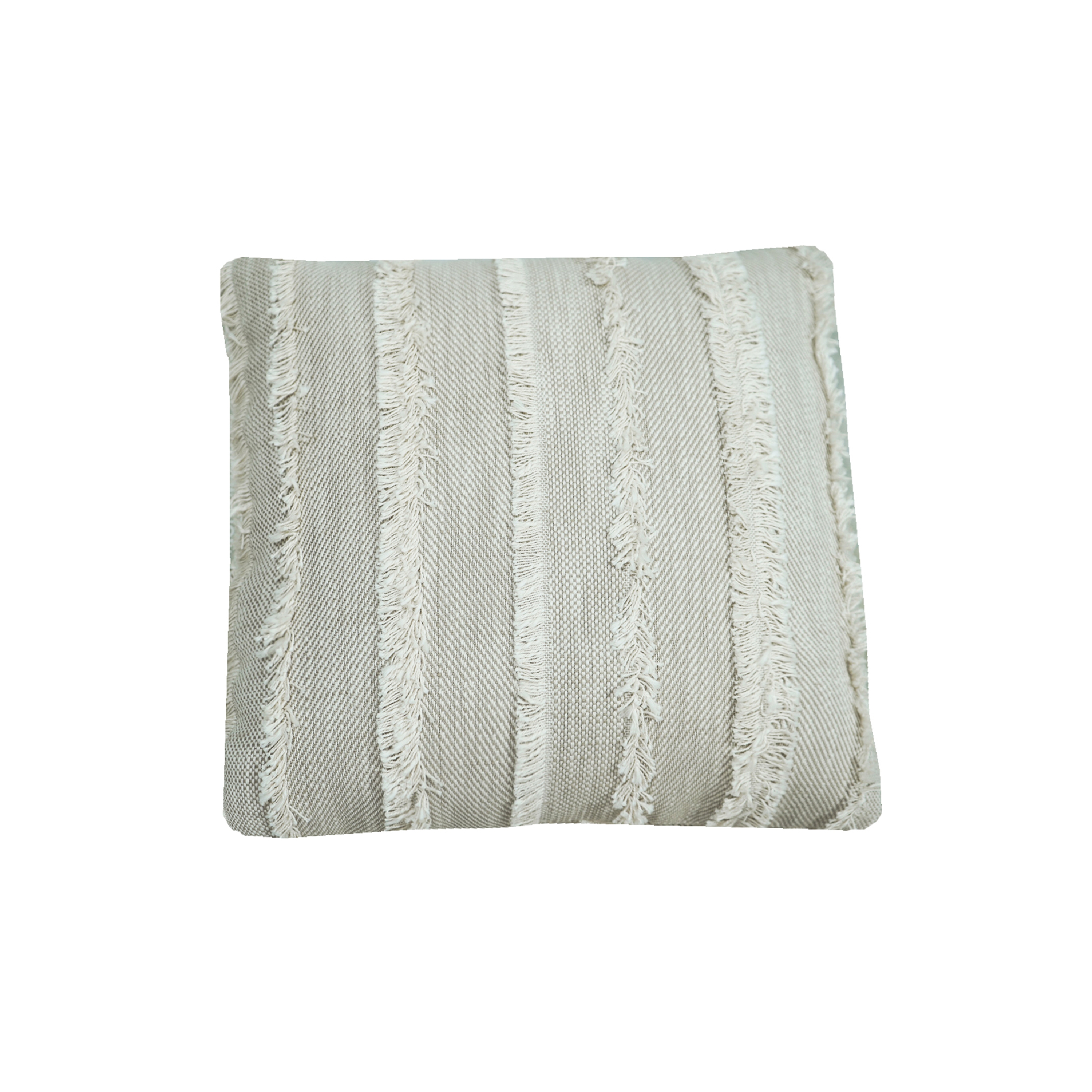 Vertoon produk Cushions and Throws | Gray cotton cushion with fringe van vervaardiger MX HOME