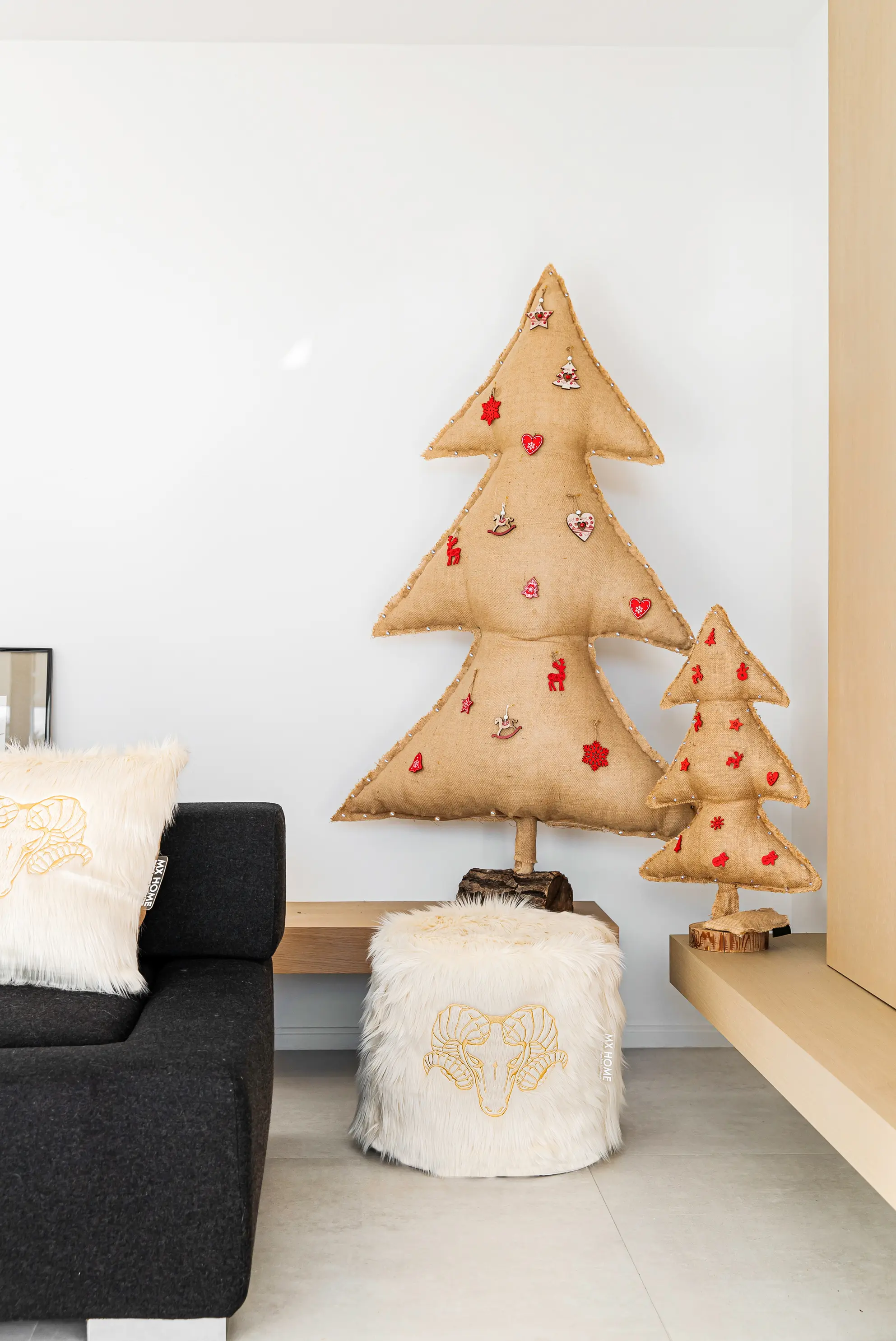 MX HOME - Albero di natale | Albero di Natale luminoso in tela di juta 70 cm