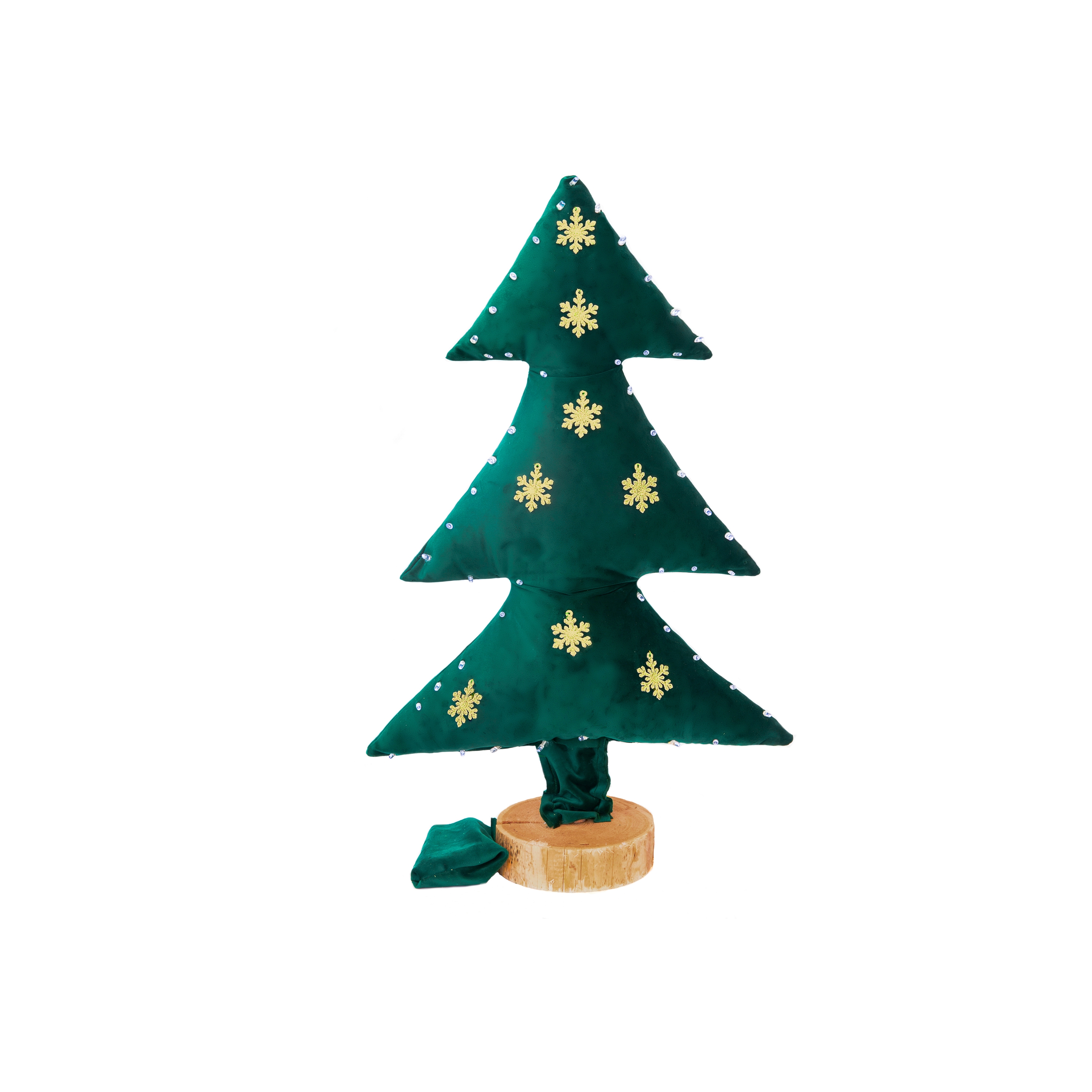 Christmas Tree | Luminous Christmas tree in green velvet with gold flakes 70Cm
