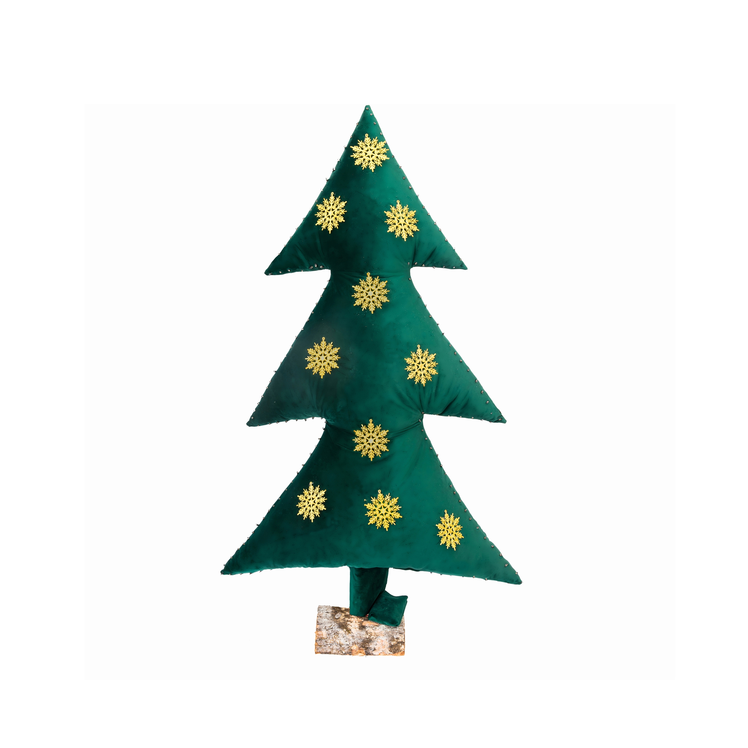 Christmas Tree | Luminous Christmas tree in green velvet with gold flakes 150cm