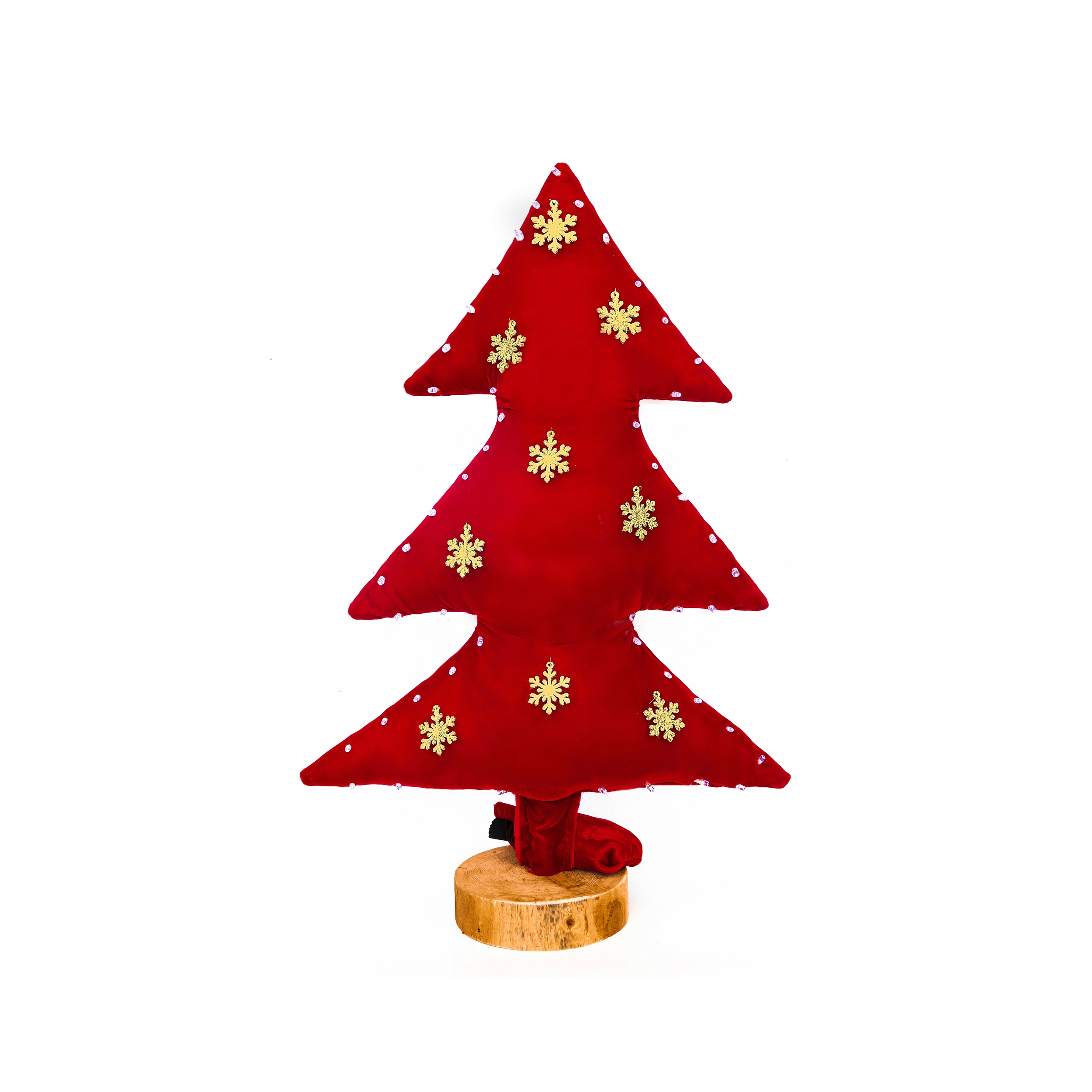 Christmas Tree | Luminous Christmas tree in red velvet with gold flakes 150cm